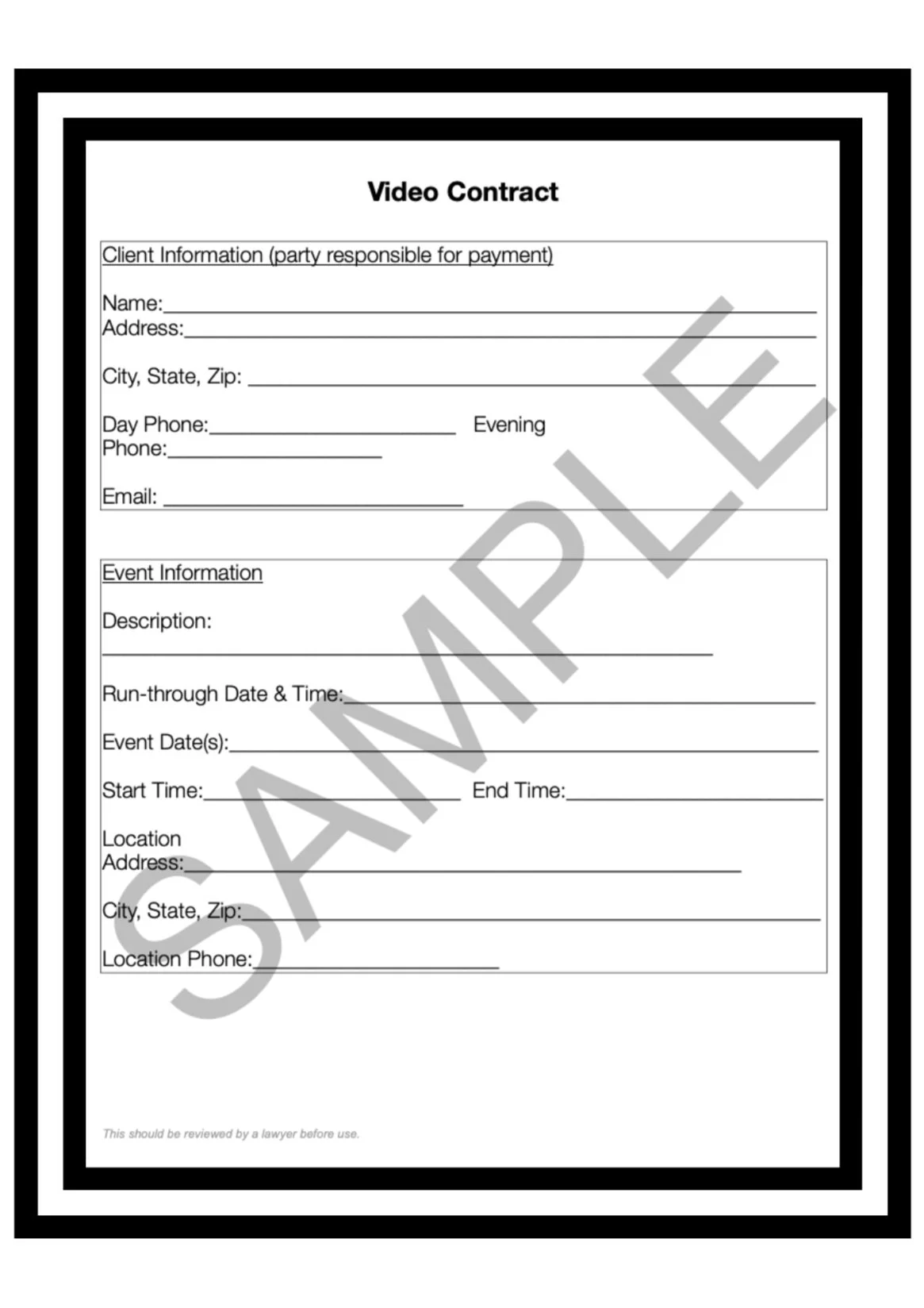 Forms and Contracts — New Brunswick Filmmakers' Co-operative