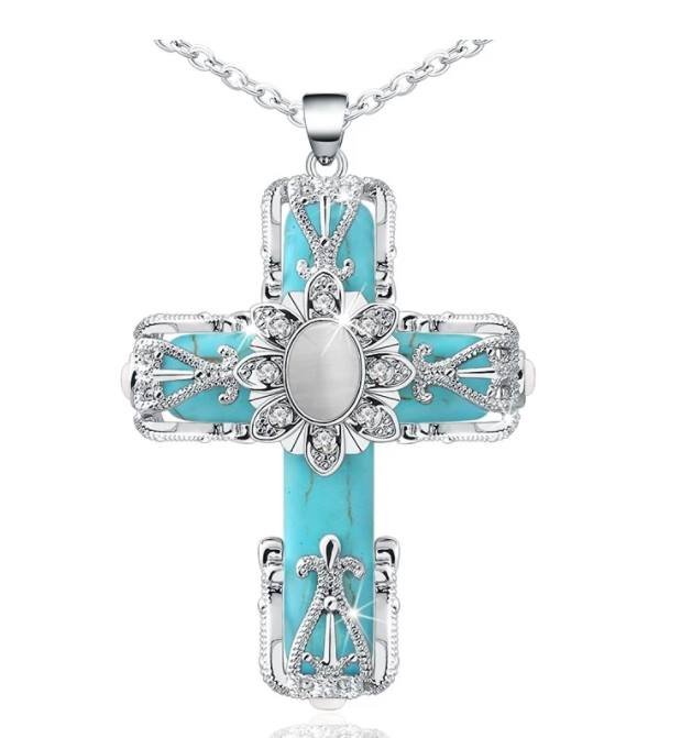 Cathedral Cross Pendant Necklace