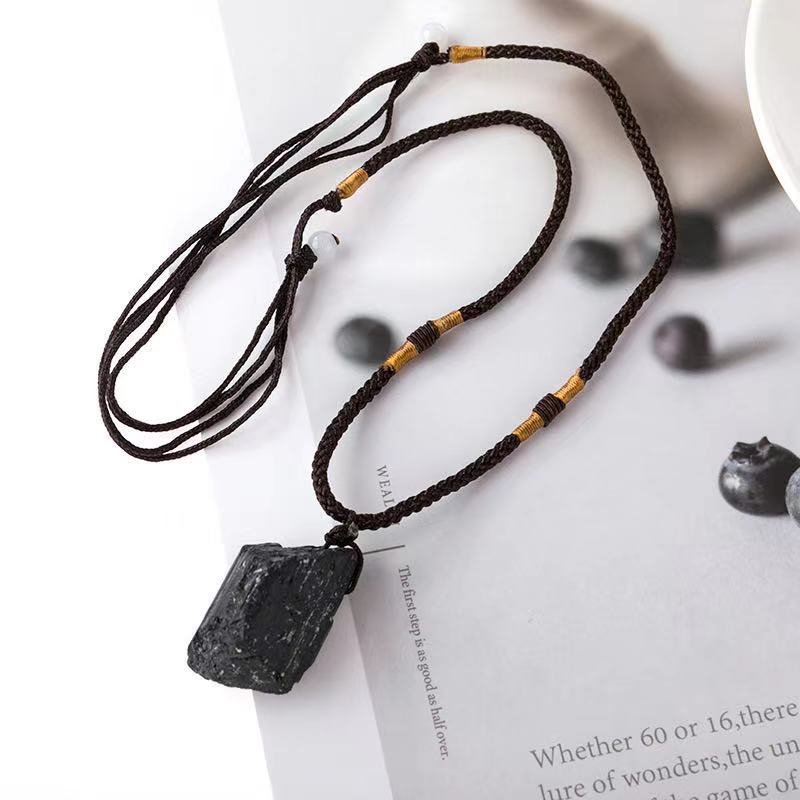Black Tourmaline Stone Necklace