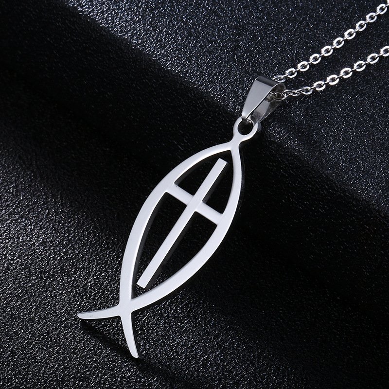 Cross Fish Necklace
