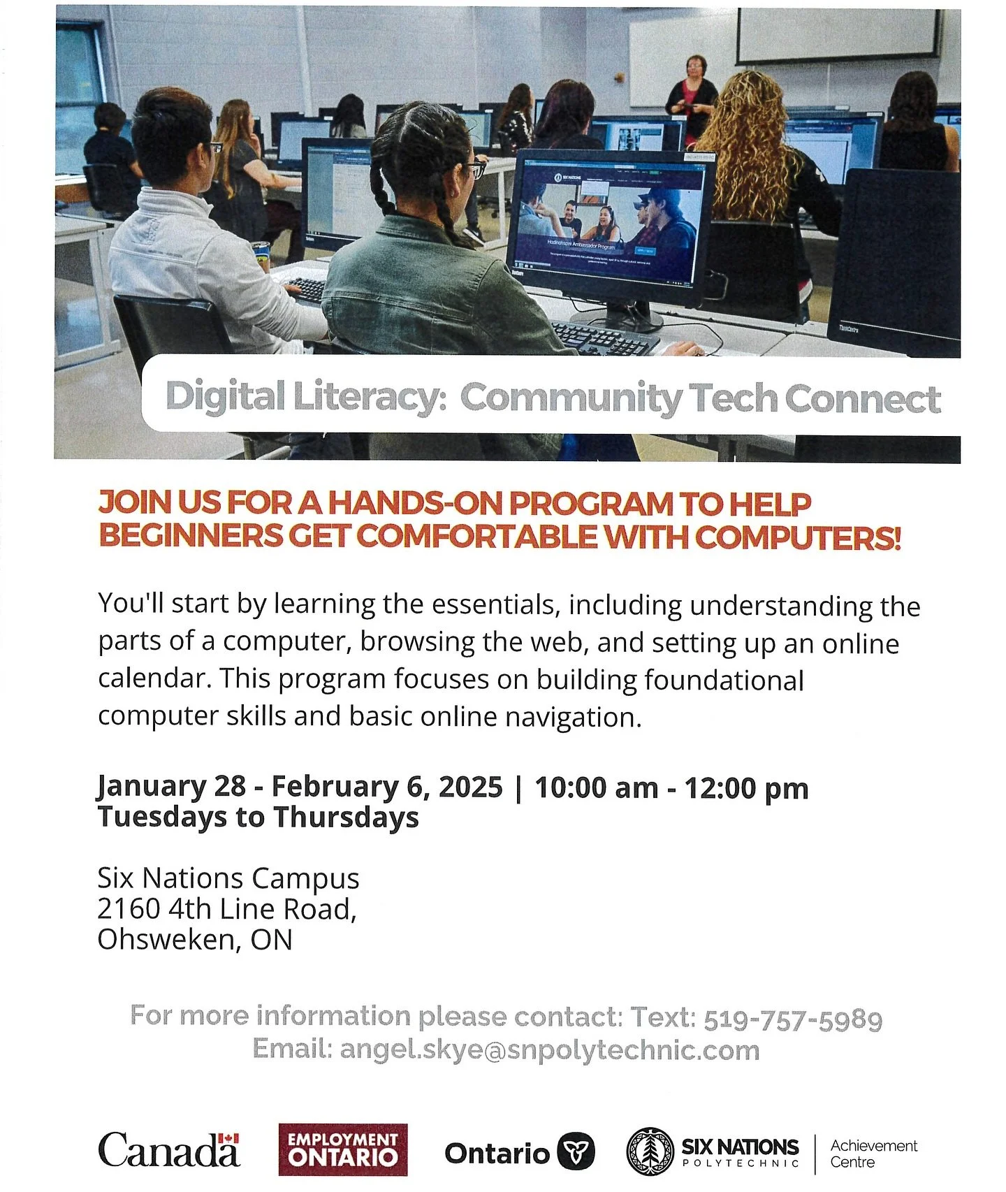 Build your foundations in computer skills! Join our friends @snpolytechnic in Digital Literacy Tuesdays to Thursdays from Jan 28 - Feb 6 

Contact Angel Skye for more information
Angel.skye@snpolytechnic.com