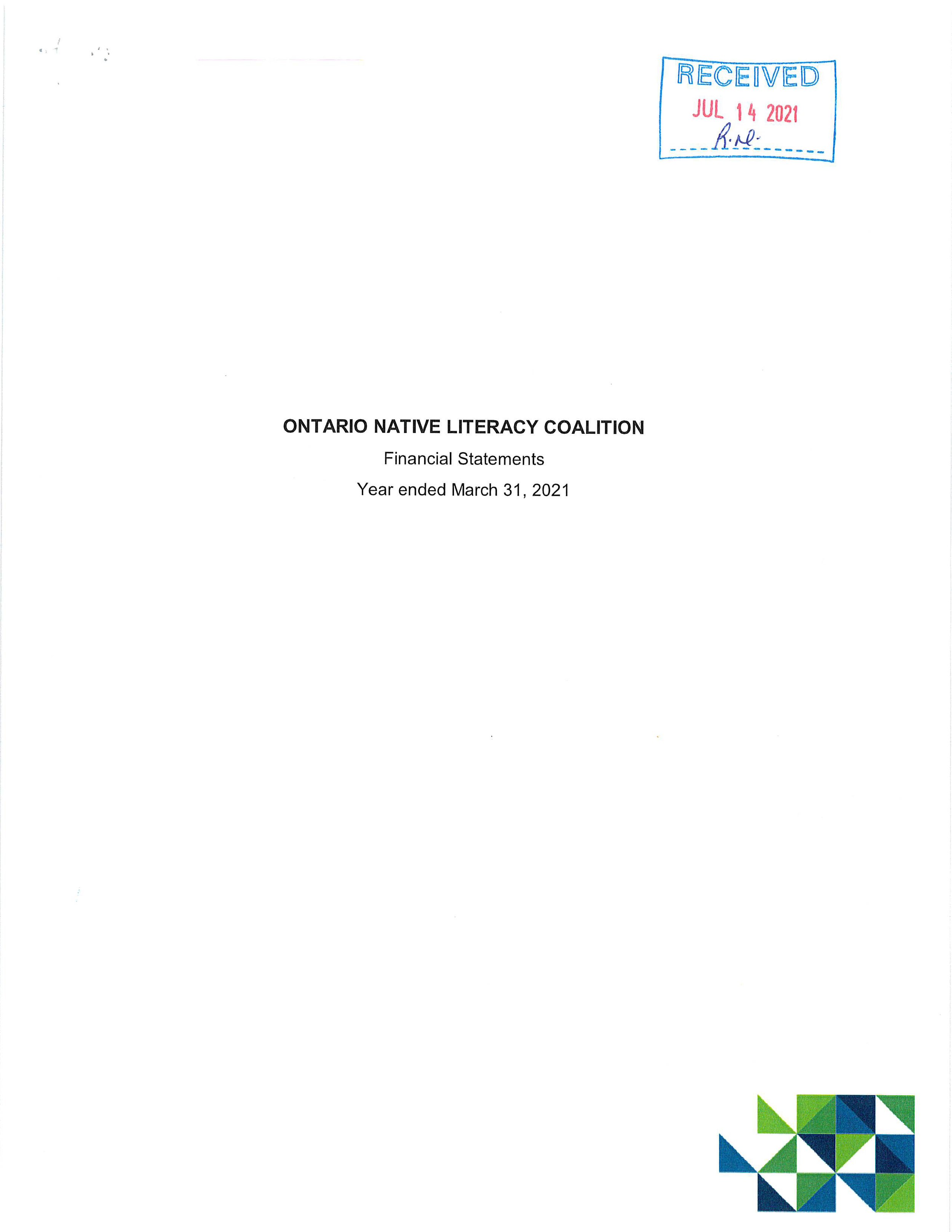 ONLC Financial Statements Year ended March 31 2021