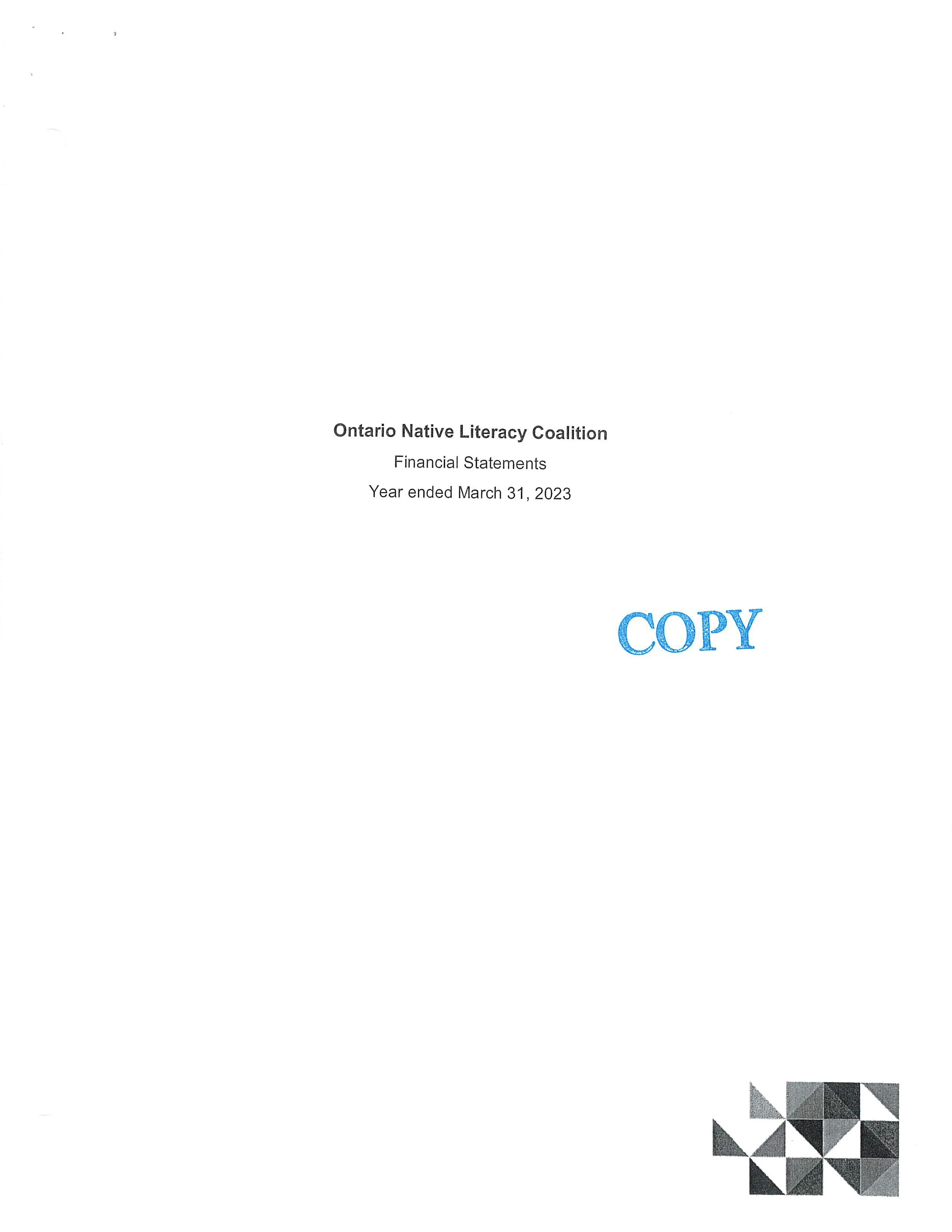 ONLC Financial Statements Year ended March 31, 2023