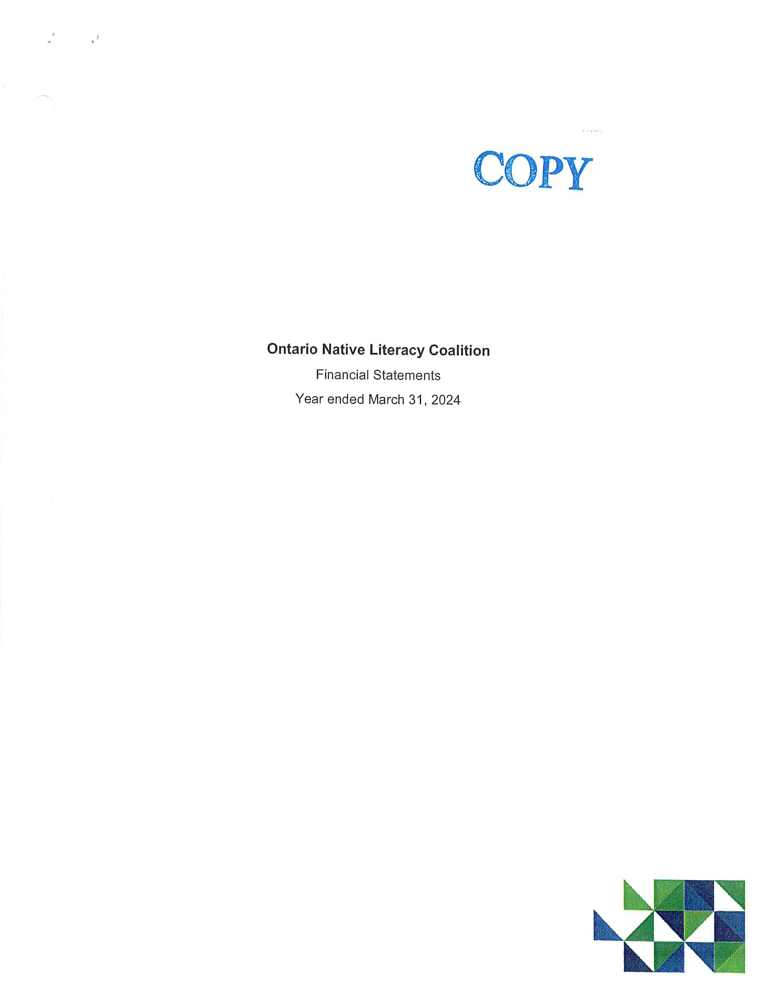 ONLC Financial Statements Year ended March 31, 2024