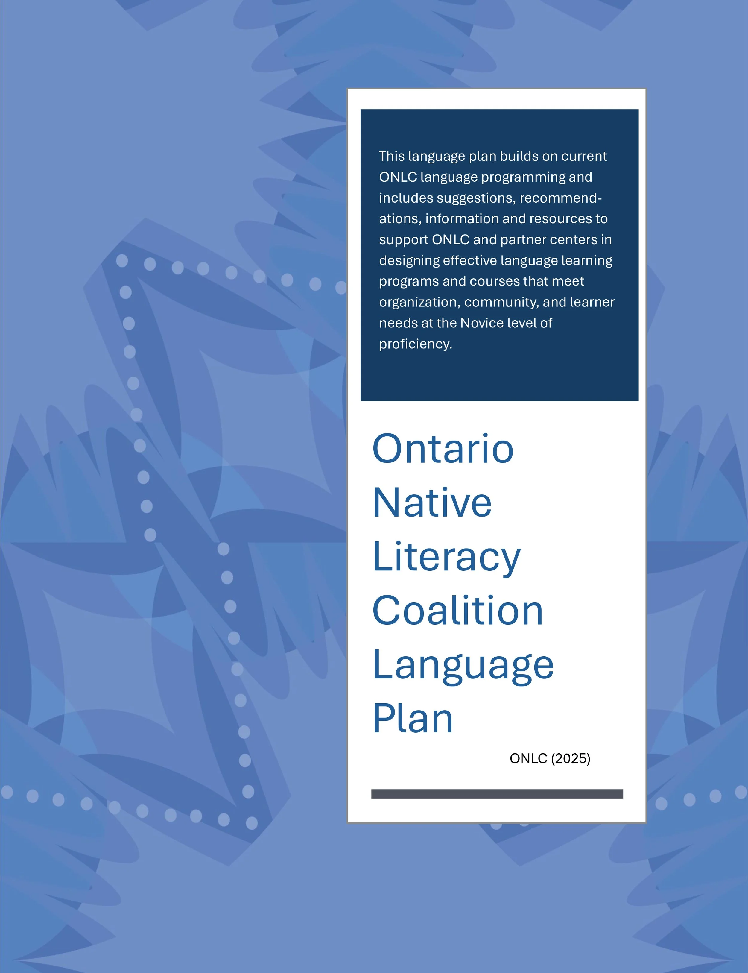 ONLC Language Plan