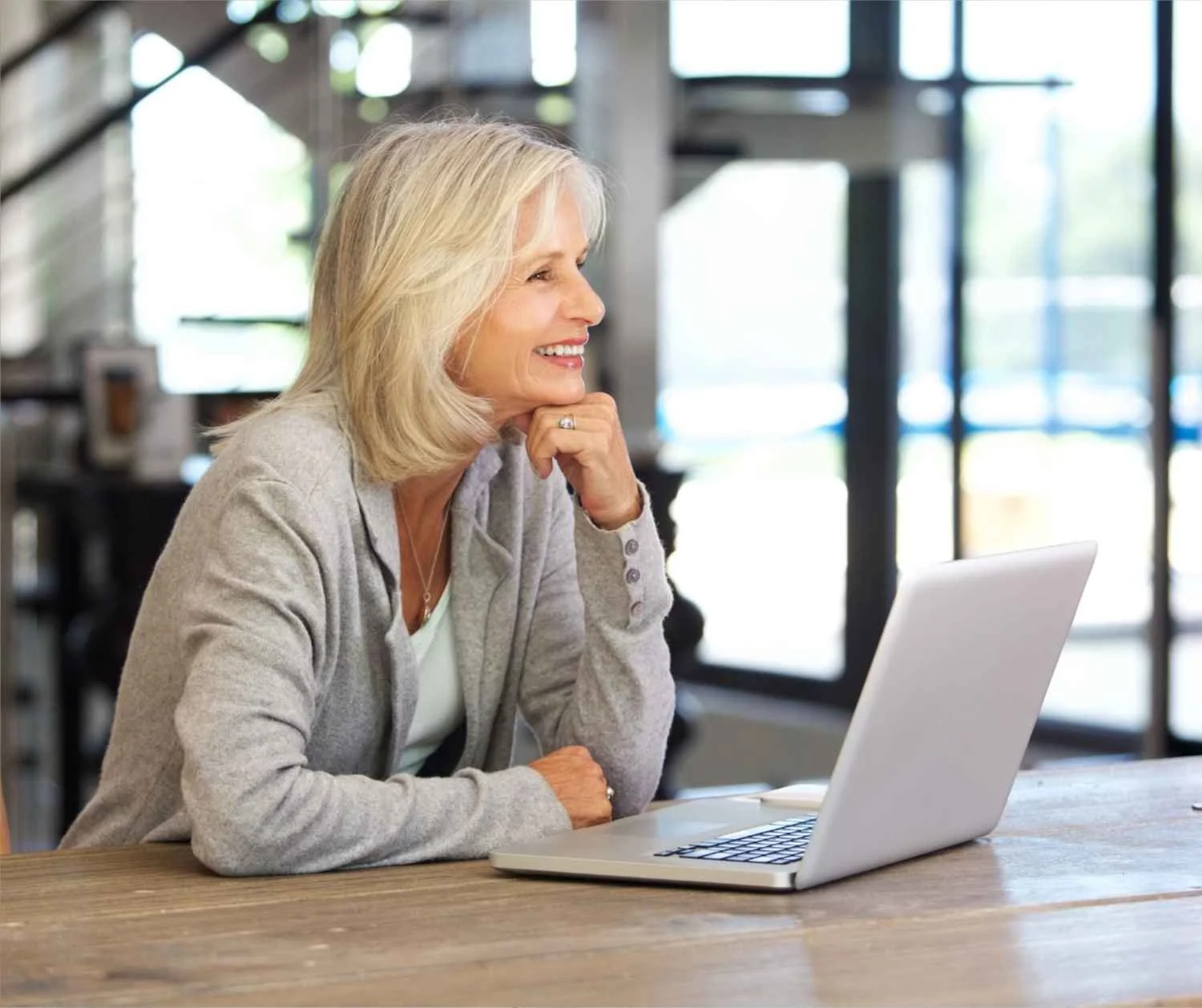 a real online therapy session showing an older woman