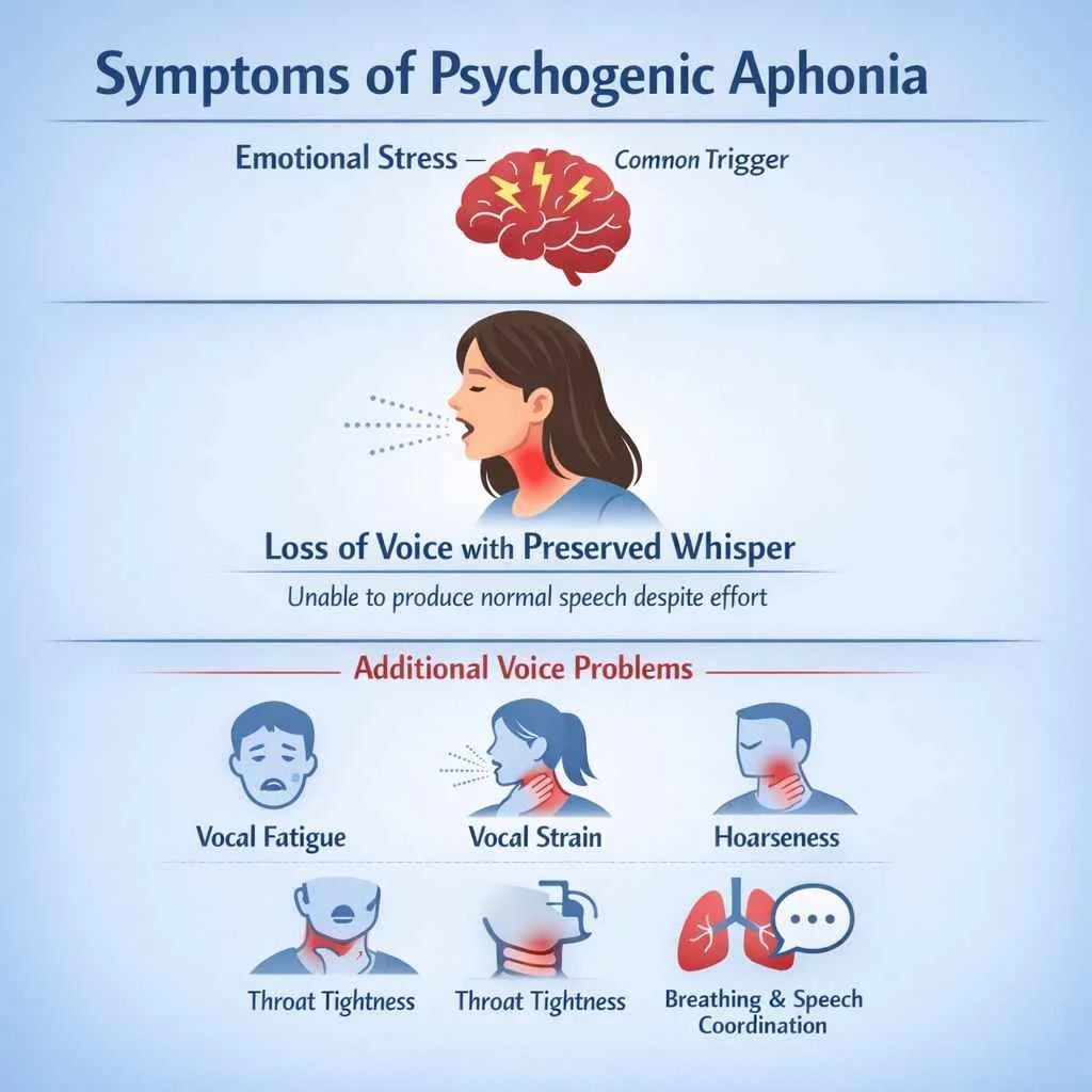 Symptoms of Functional Aphonia and Related Voice Problems
