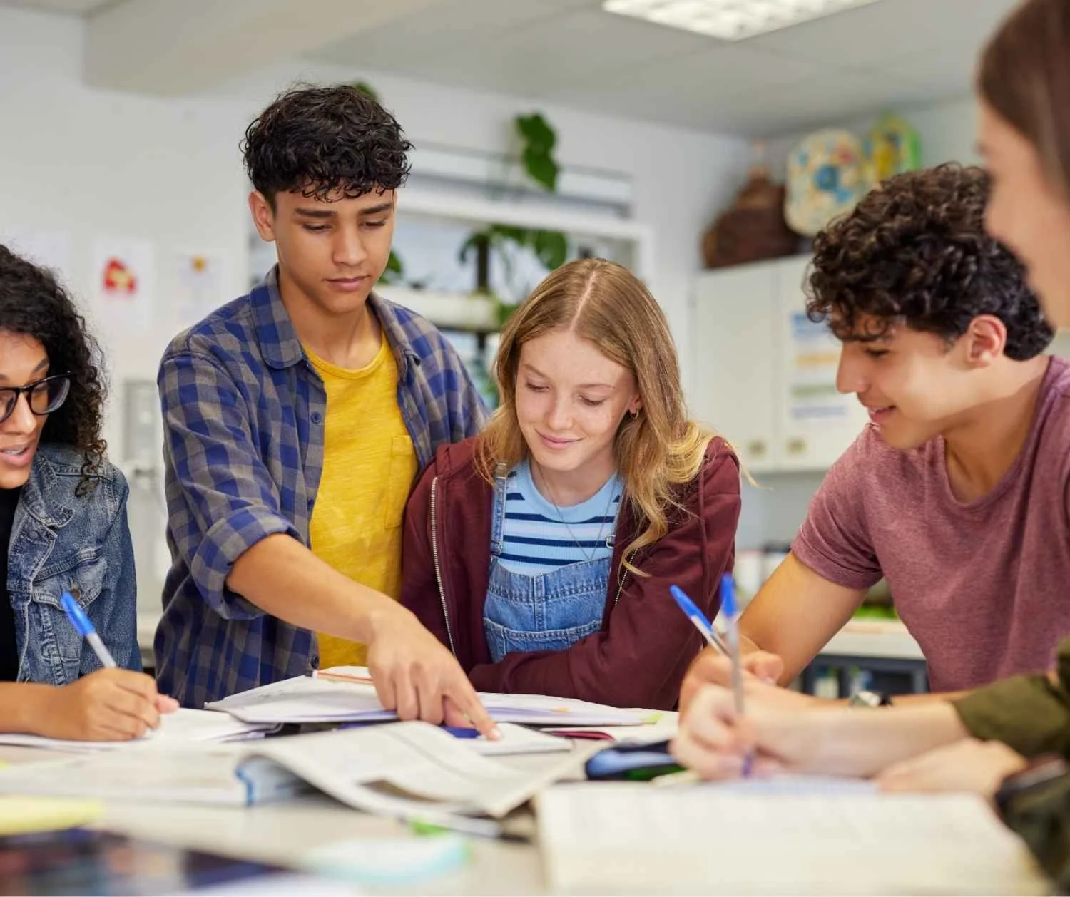 Students working together at a table