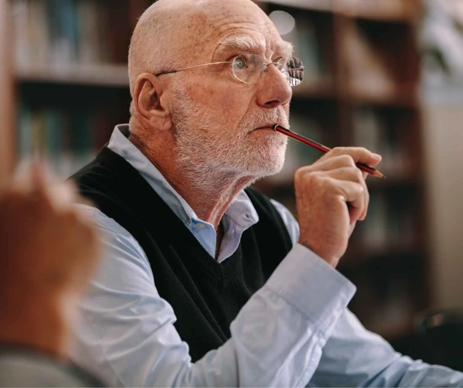 Older man thinking