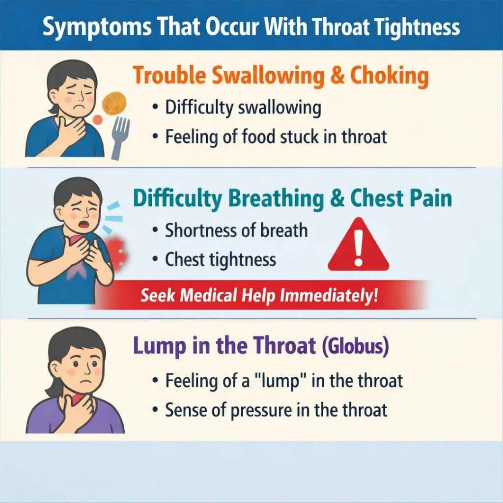 Symptoms That Occur With Throat Tightness