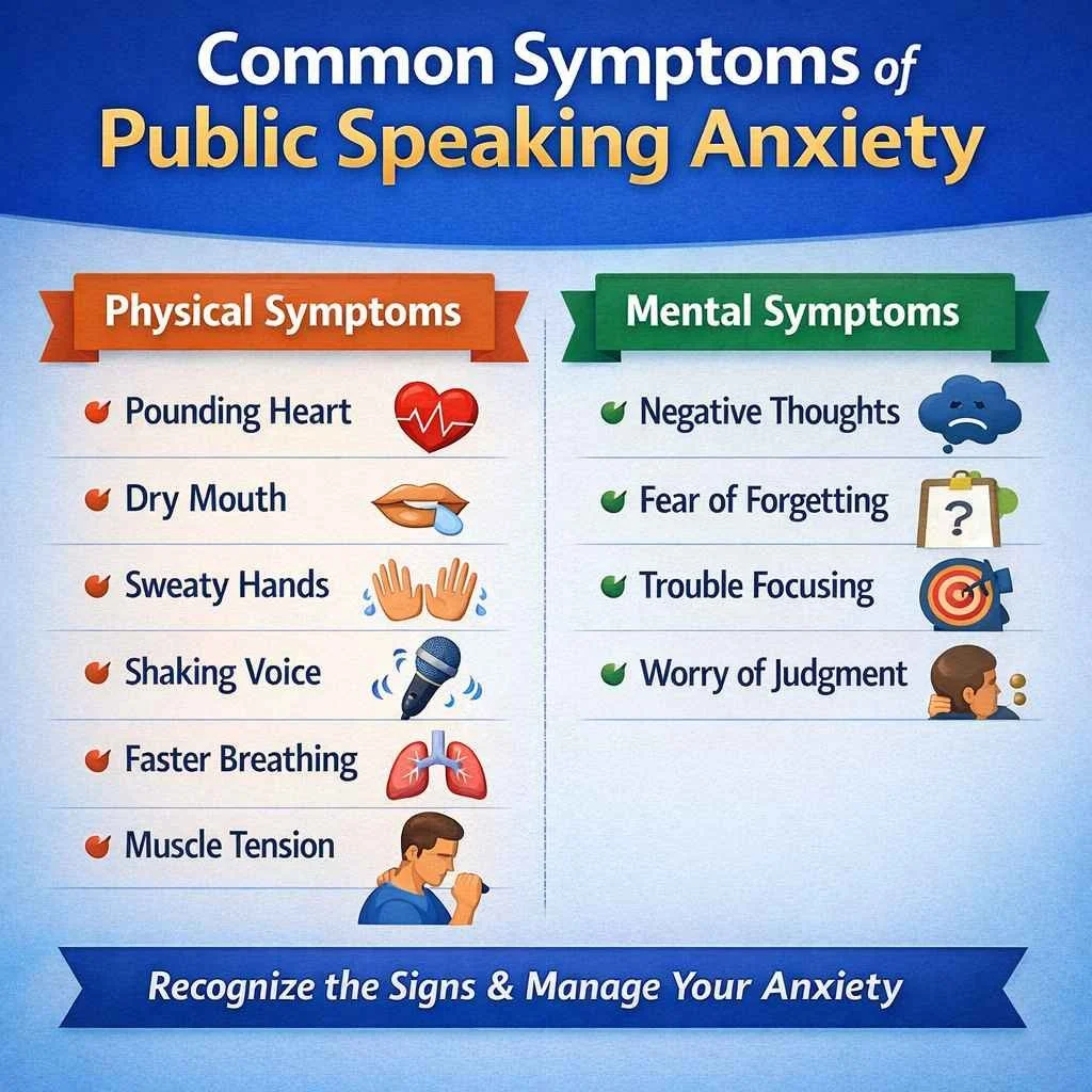 Common Symptoms of Public Speaking Anxiety