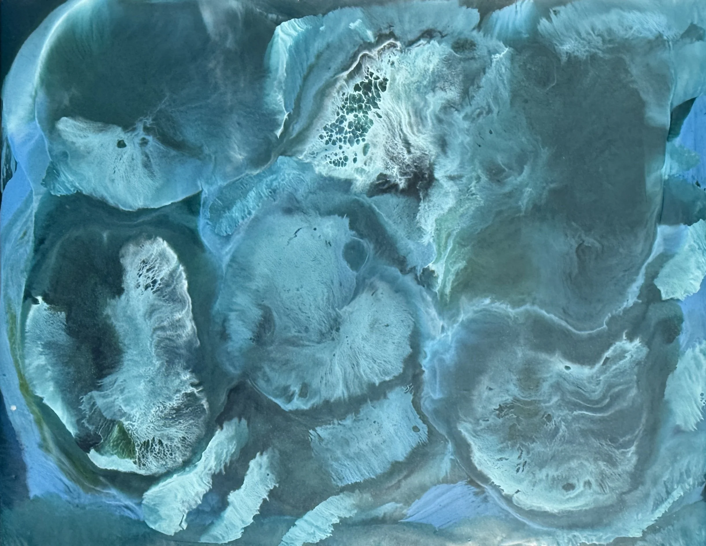 Tidal Teals 8" x 10" Wood--Sold