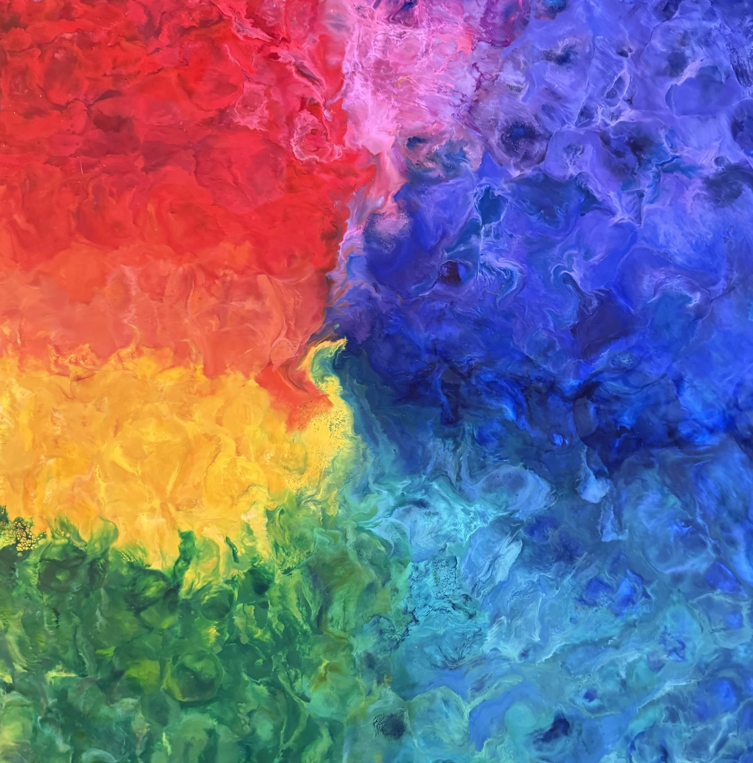 Fanciful Colors: 24" x 24" Wood--Sold