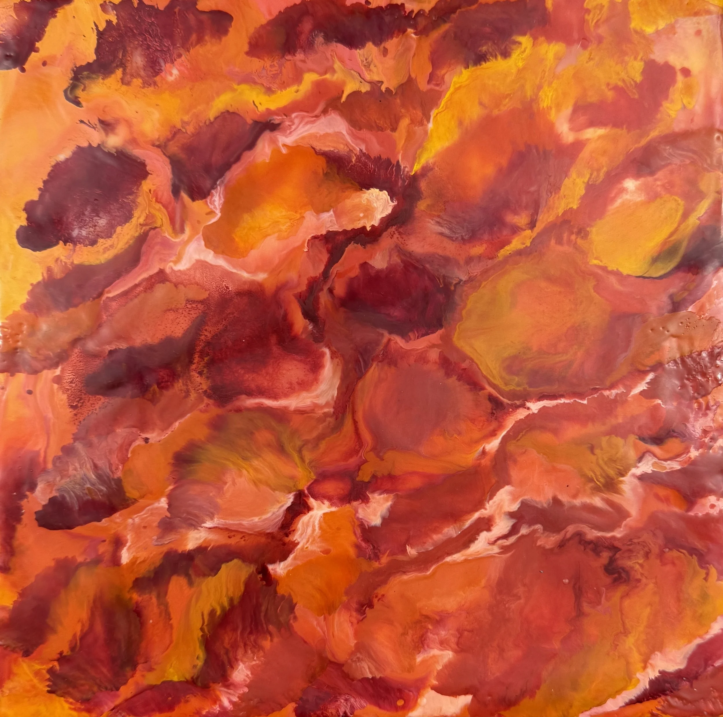 Poppy Fires Abound 10" x 10" Wood--Sold