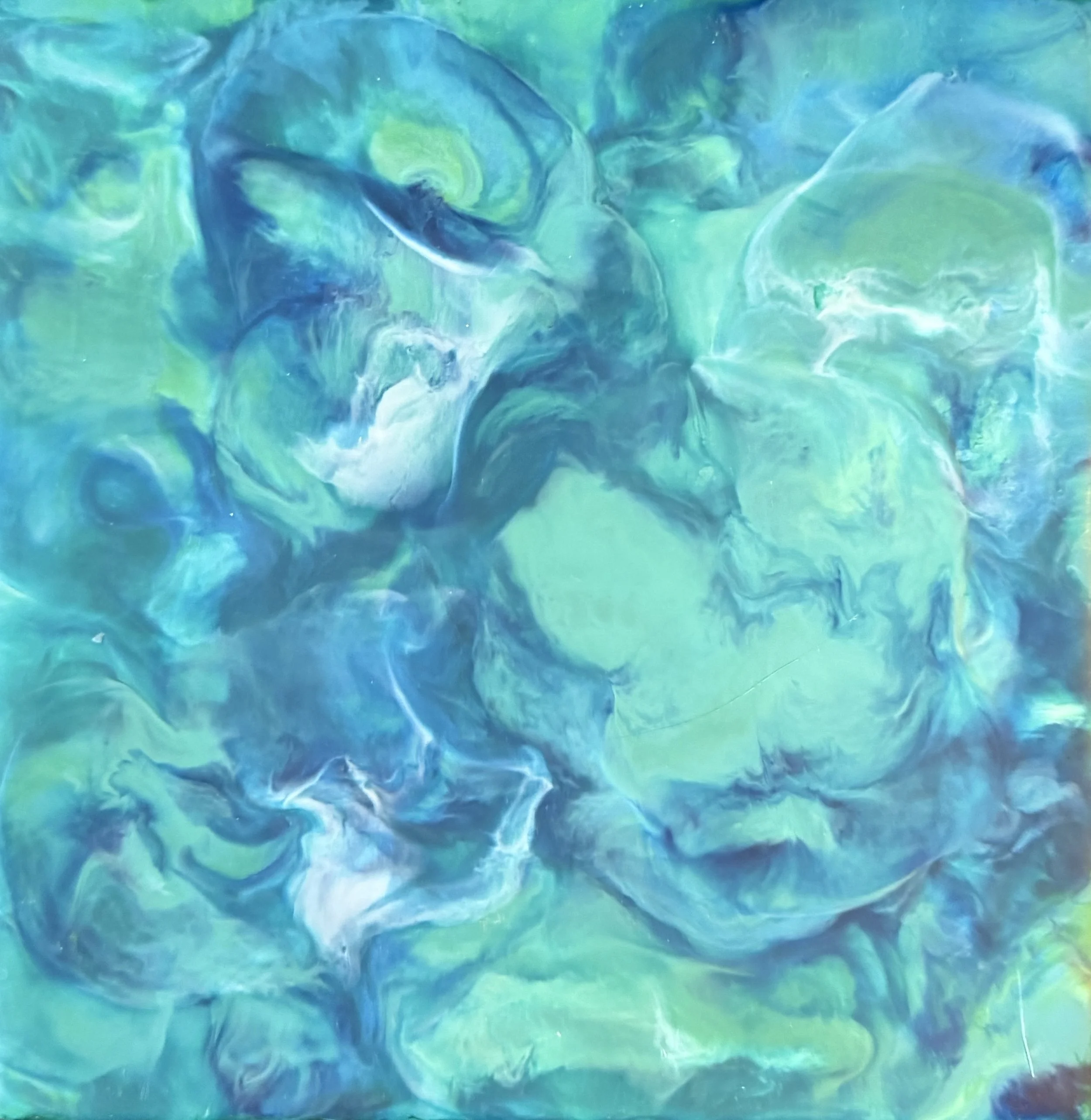 Shadows of Blue 6" x 6" Wood--Sold