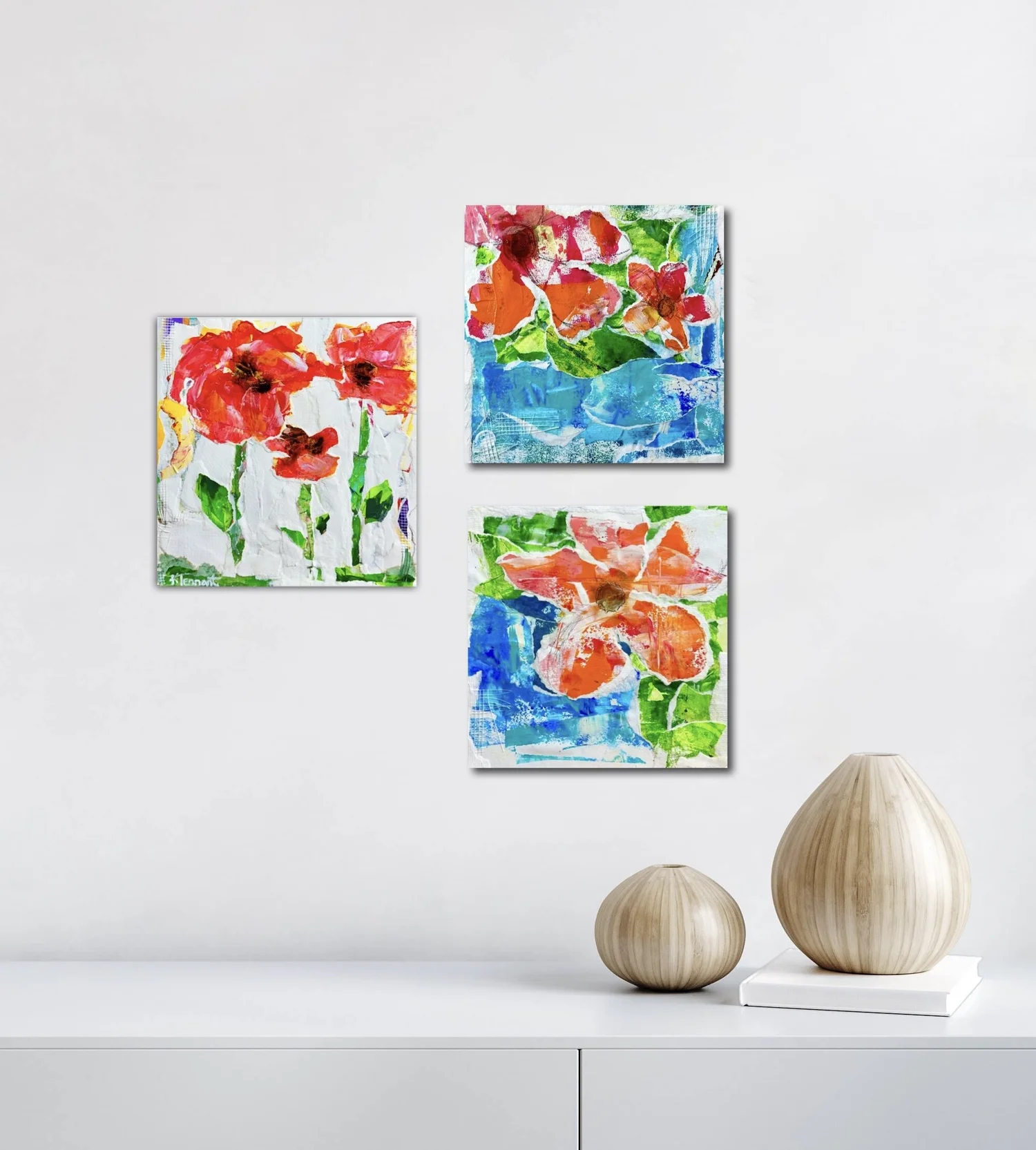 12x12 Original Collage | Whimsical Mixed Media Wall Art | Kathleen