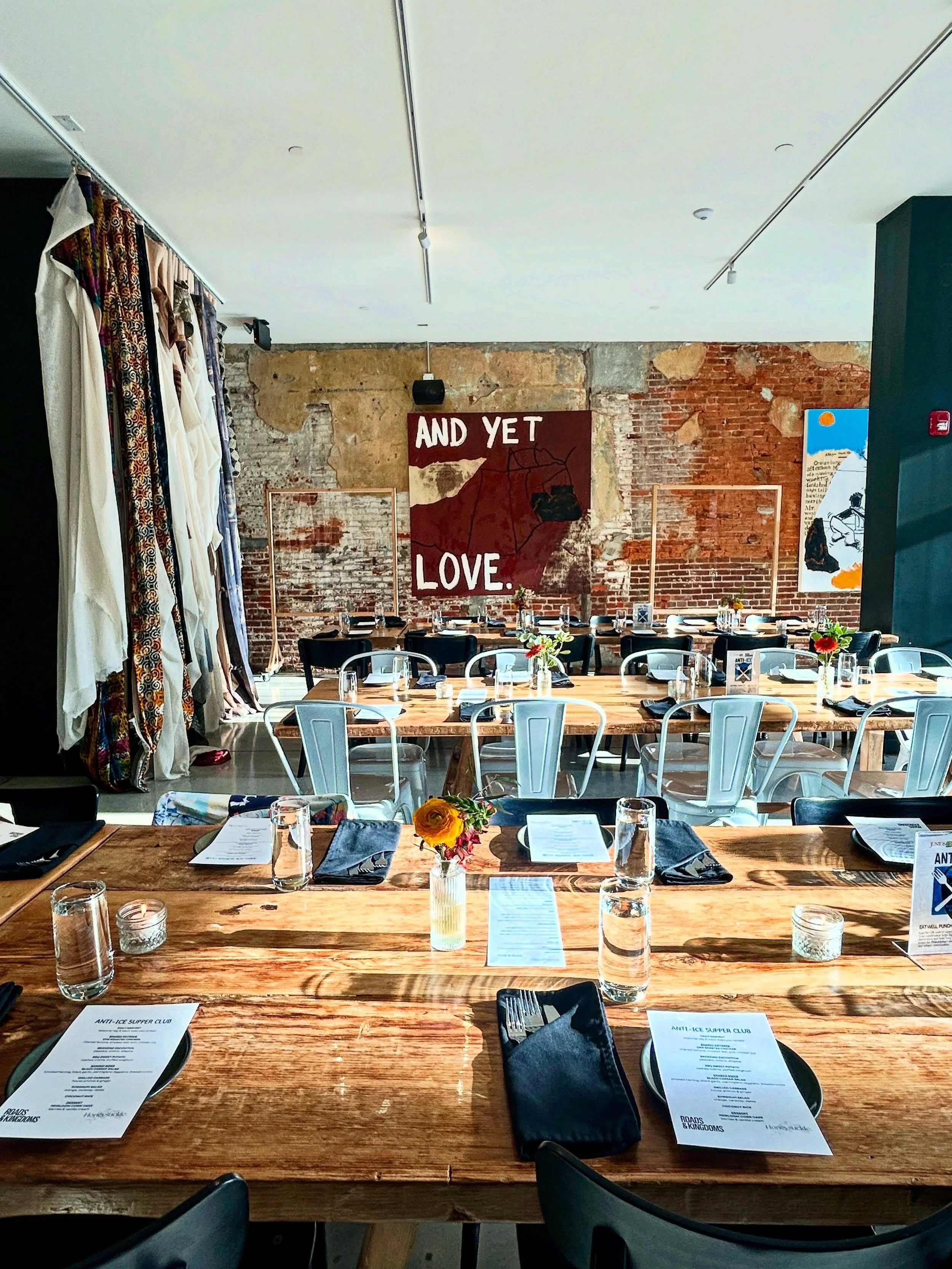 Last night, I attended the anti-ICE dinner at @honeysuckle_restaurant organized by @roadsandkingdoms and left feeling deeply grateful for the experience and community in the room.

A lot of Americans experience immigration as an abstract political de