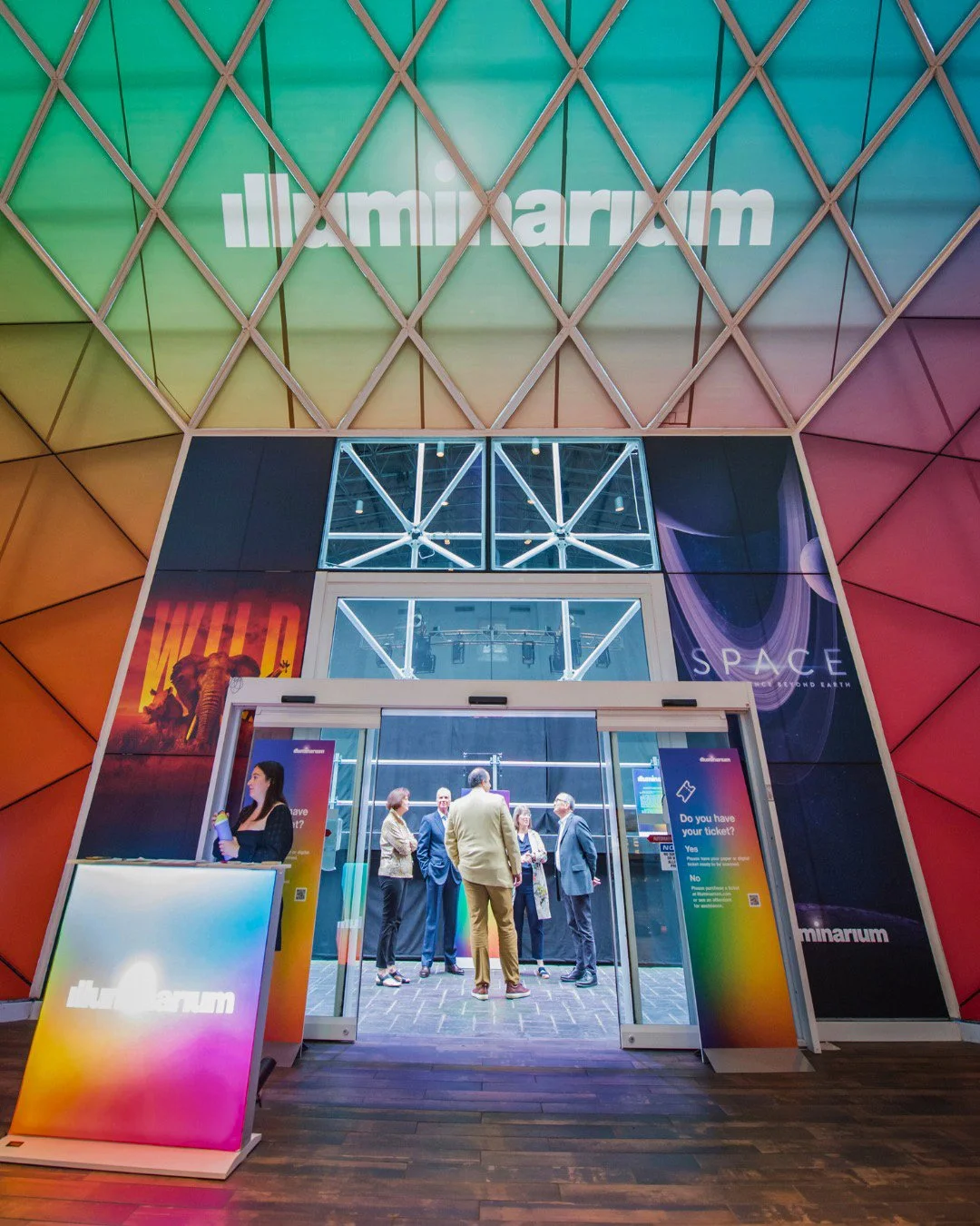Entry Portal: Primary entrance designed as a transition point, carrying the brand system into the guest experience.