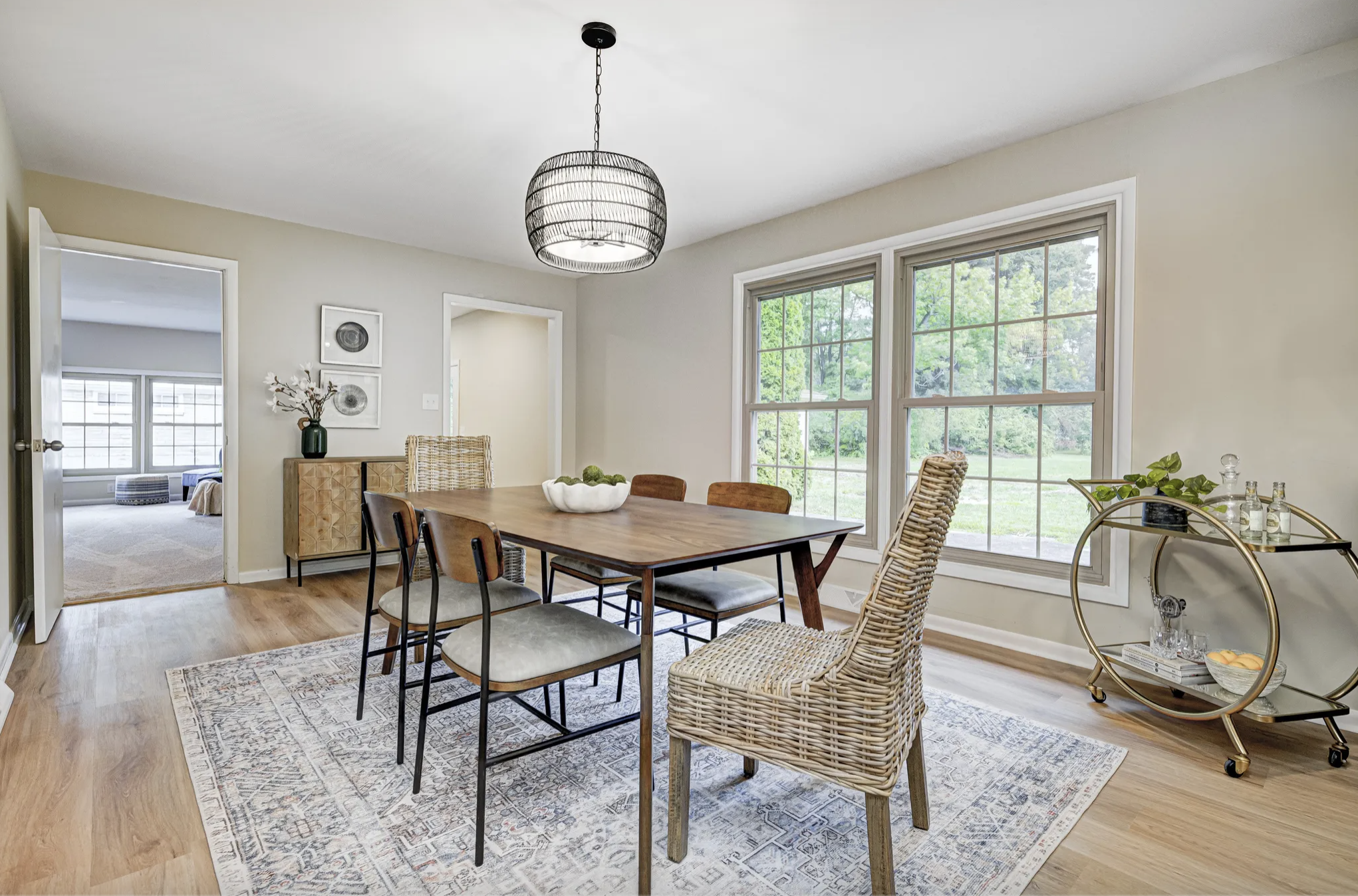 Koti Design Co home staging and short term rental dining room styling and design. Indianapolis, Indiana