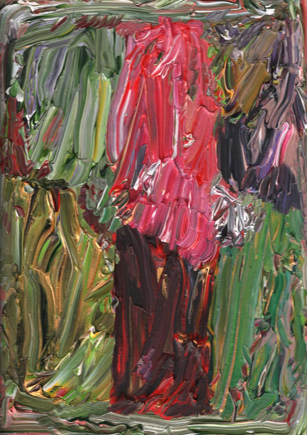 red and green portal painting