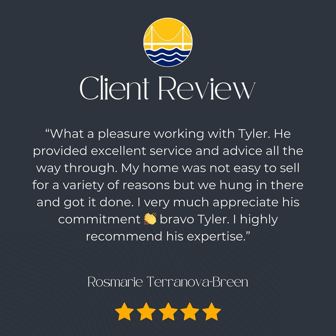 CLIENT REVIEW ⭐️⭐️⭐️⭐️⭐️: &ldquo;What a pleasure working with Tyler. He provided excellent service and advice all the way through. My home was not easy to sell for a variety of reasons but we hung in there and got it done. I very much appreciate his 