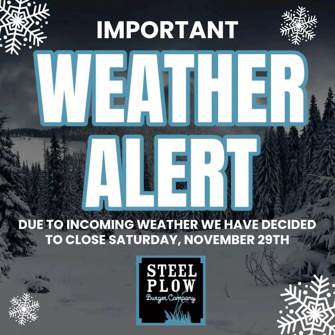 Trust us&hellip; we wish we could sling burgers tomorrow, but the Quad Cities is about to get so much snow we&rsquo;d need a snowblower, three dads with trucks, and a miracle just to open the front doors. 

Both our Moline and Davenport locations wil