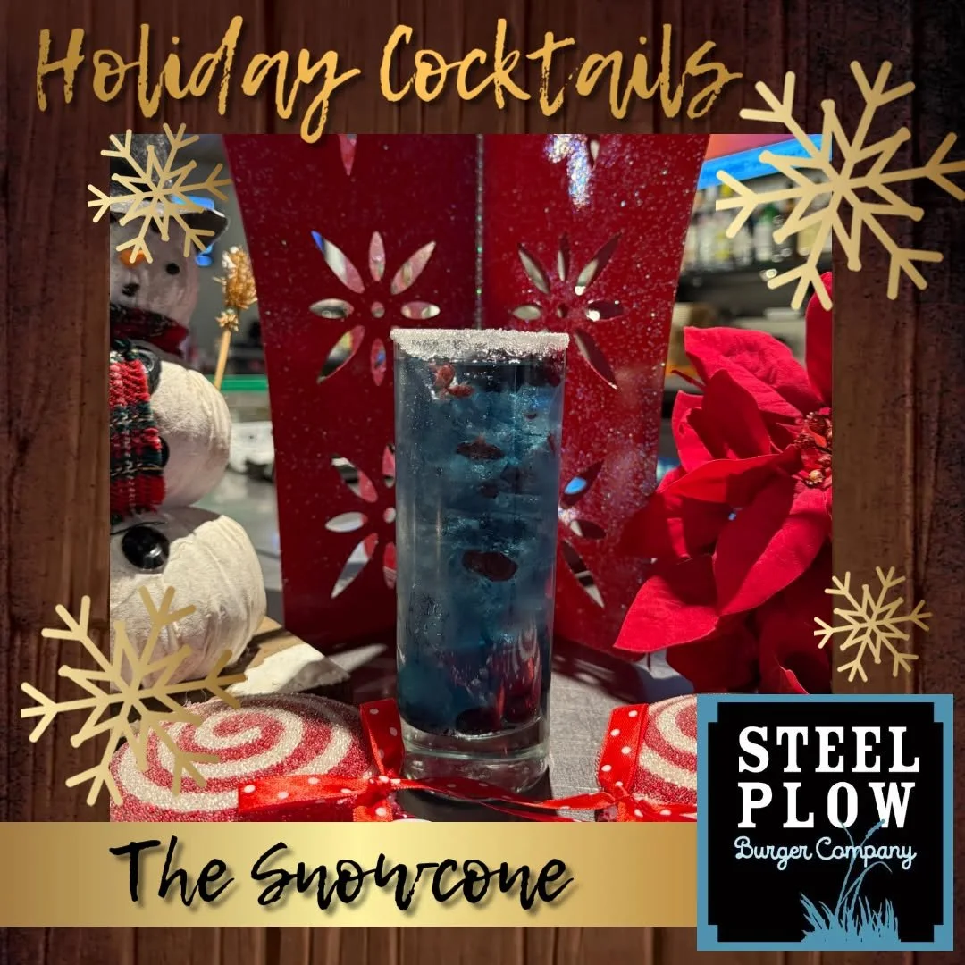 Our Snowcone Cocktail tastes like winter decided to throw a party!

Muddled blueberries, Tito&rsquo;s, raspberry vodka, blue cura&ccedil;ao, and citrusy sweetness- shaken icy cold and topped with fresh berries.

Frosty, fruity, and ridiculously festi