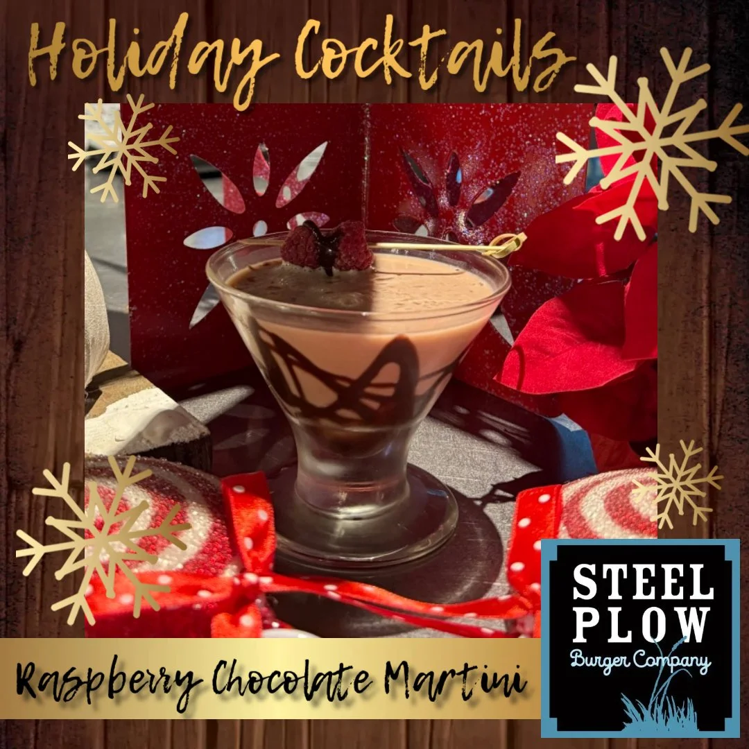 Holiday dessert&hellip; but make it a cocktail. 🍫✨

Our Raspberry Chocolate Martini blends raspberry vodka, vanilla vodka, chocolate syrup, and cream, drizzled with chocolate and topped with fresh raspberries.
Rich, velvety, and perfect for every ho