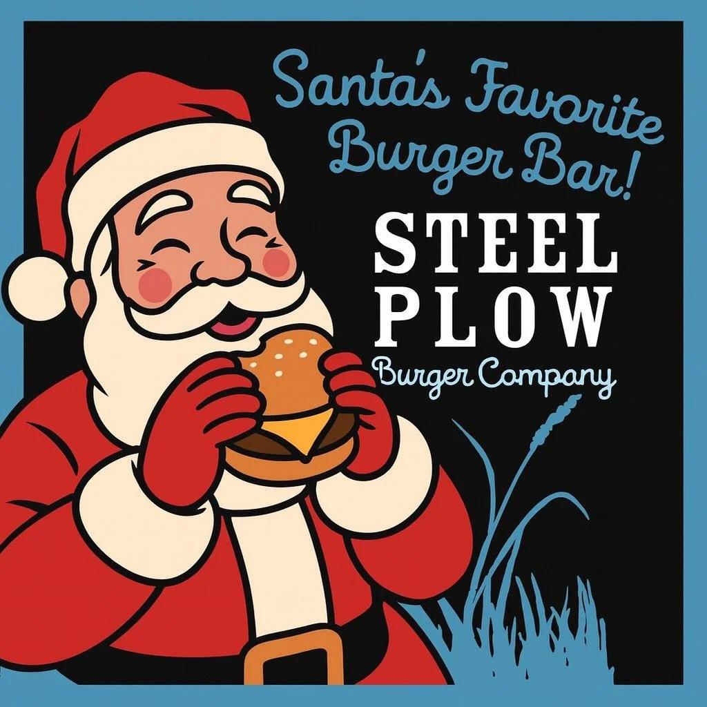 Santa&rsquo;s making his rounds&hellip; and Steel Plow is ALWAYS on the route! 🎅✨

From our juicy burgers to our amazing apps and out-of-this-world shakes &amp; cocktails, both Moline and Davenport are ready to fuel your holiday cheer!