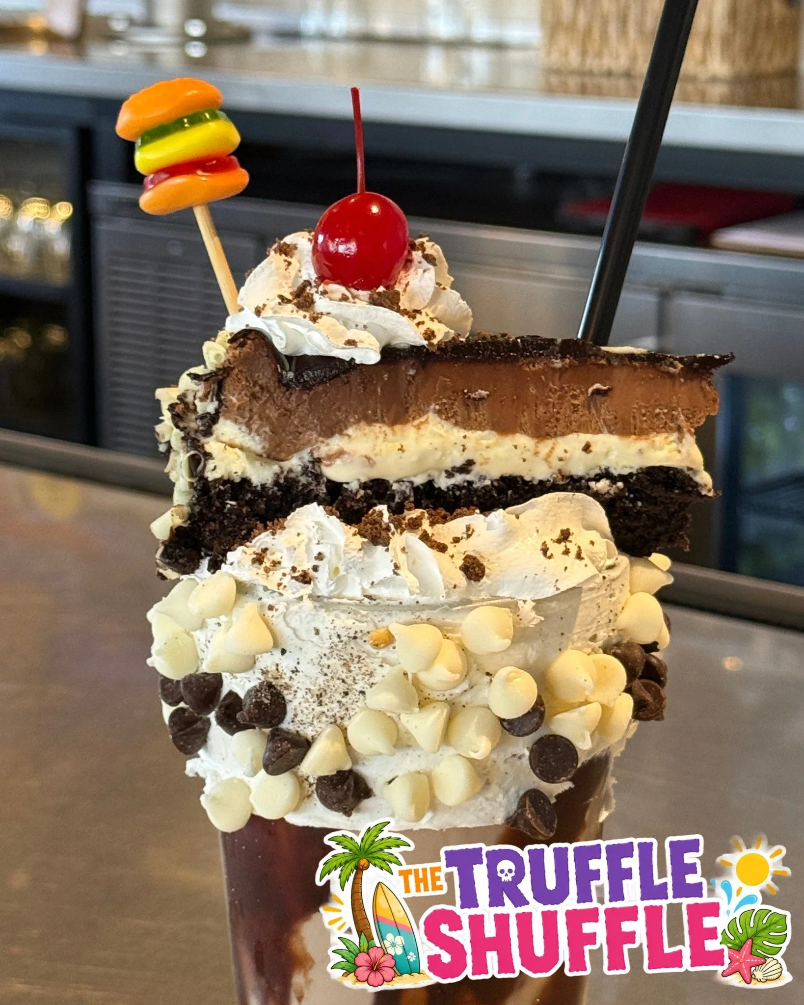 HEY YOU GUYS! 📣🏴&zwj;☠️

It's time to do The Truffle Shuffle! 🍫🥤✨

Our June Shake of the Month is loaded with chocolate and vanilla ice cream, rich fudge, chocolate truffle cake, whipped cream, Oreo crumble, chocolate chips, marshmallows, and ple