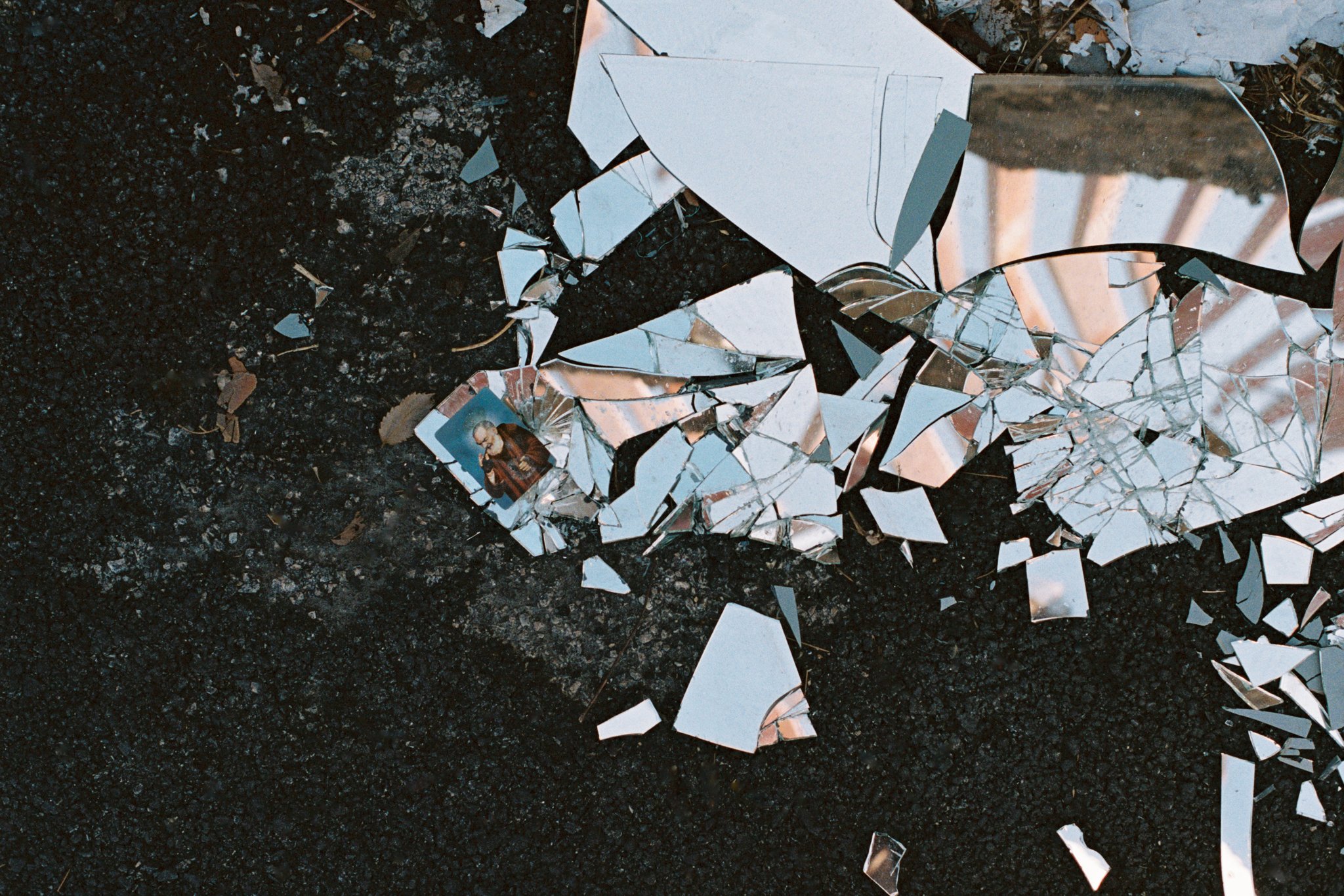 Reflections Lost Beneath The Cross Ciao Italia documentary photography analog 35mm film giclée fine art prints for sale georgie gibbs @georgie__gibbs