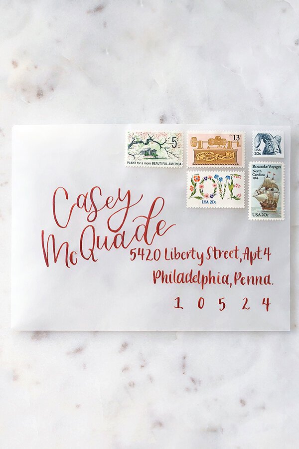 inviting : vintage postage stamps, sold in sets of 5 – inviting :  letterpress boutique