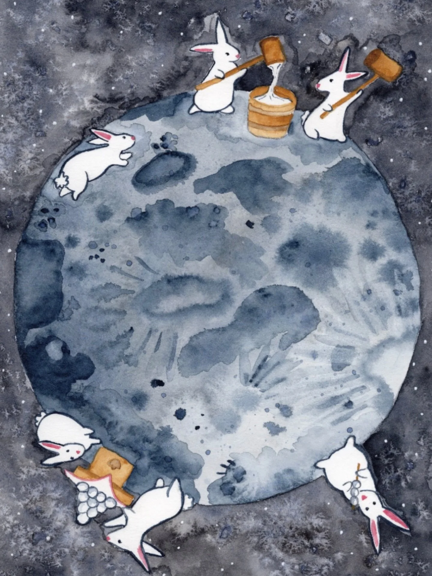 Do you think @nasaartemis saw the mochi-making rabbits on the other side of the moon? 🌕 🐇 🍡🎑