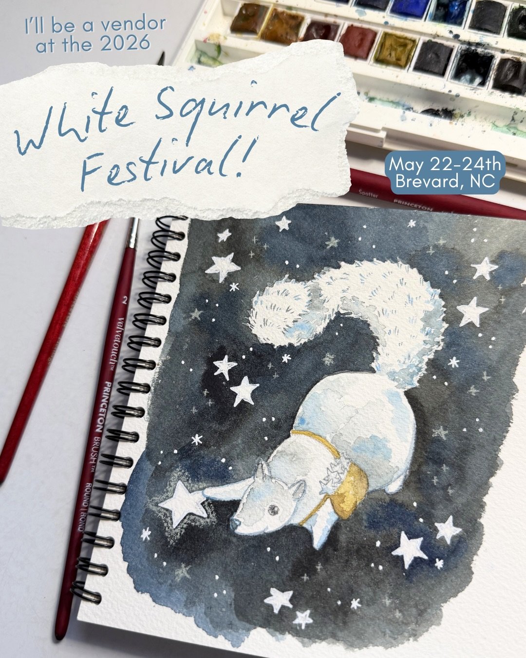 I&rsquo;m excited to be back at the @heartofbrevard White Squirrel Festival Weekend this May! 

Come find me in downtown Brevard on May 23rd and May 24th (I&rsquo;ll be there both Saturday and Sunday!) 

Working on some fun squirrel stuff for this ye