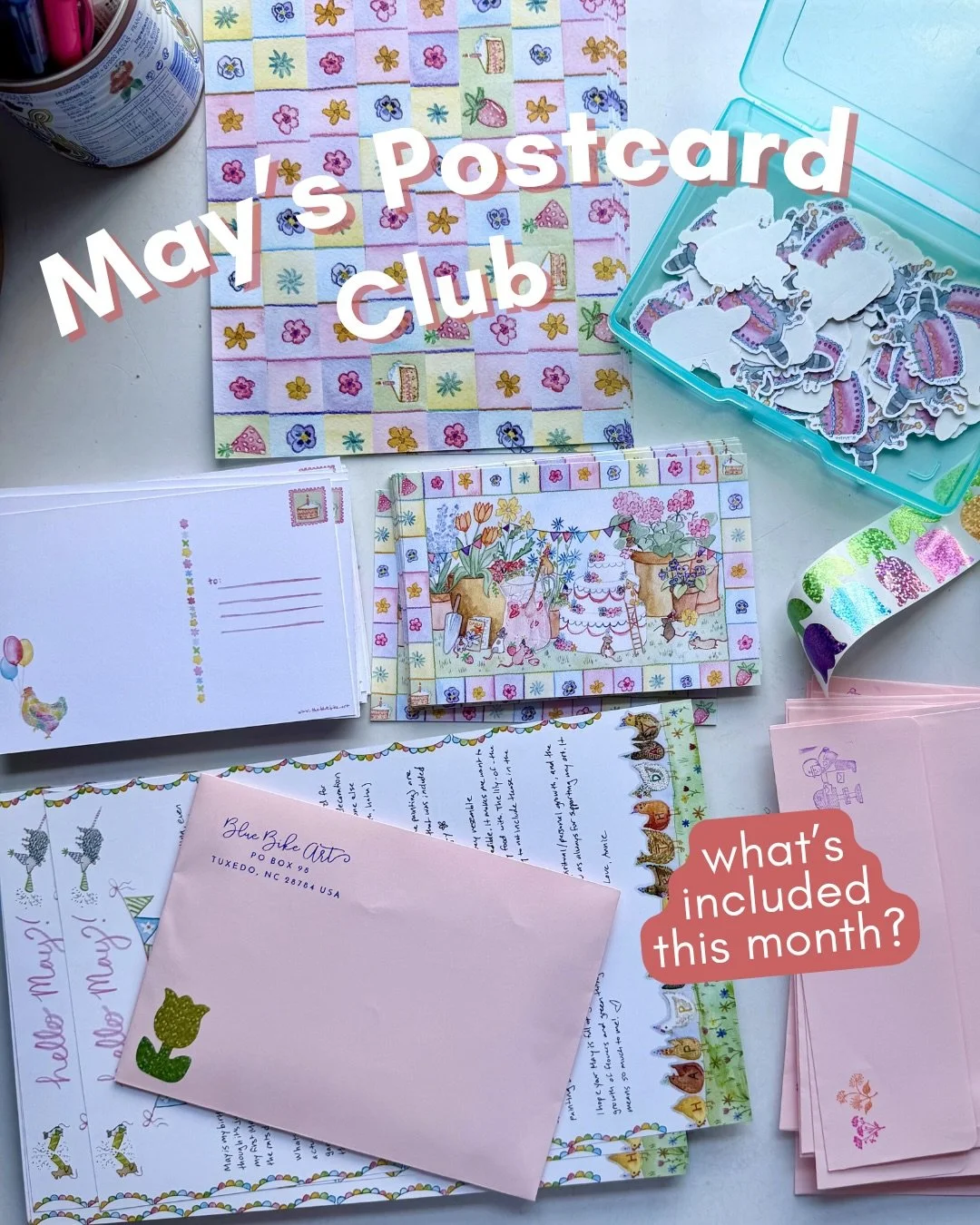 Happy May! &ldquo;Party&rdquo; is the theme for this month&rsquo;s postcard and sticker art, and May&rsquo;s mailing spots are now open!

I featured the &ldquo;garden party&rdquo; painting in previous posts, but the stickers are also festive - hopefu