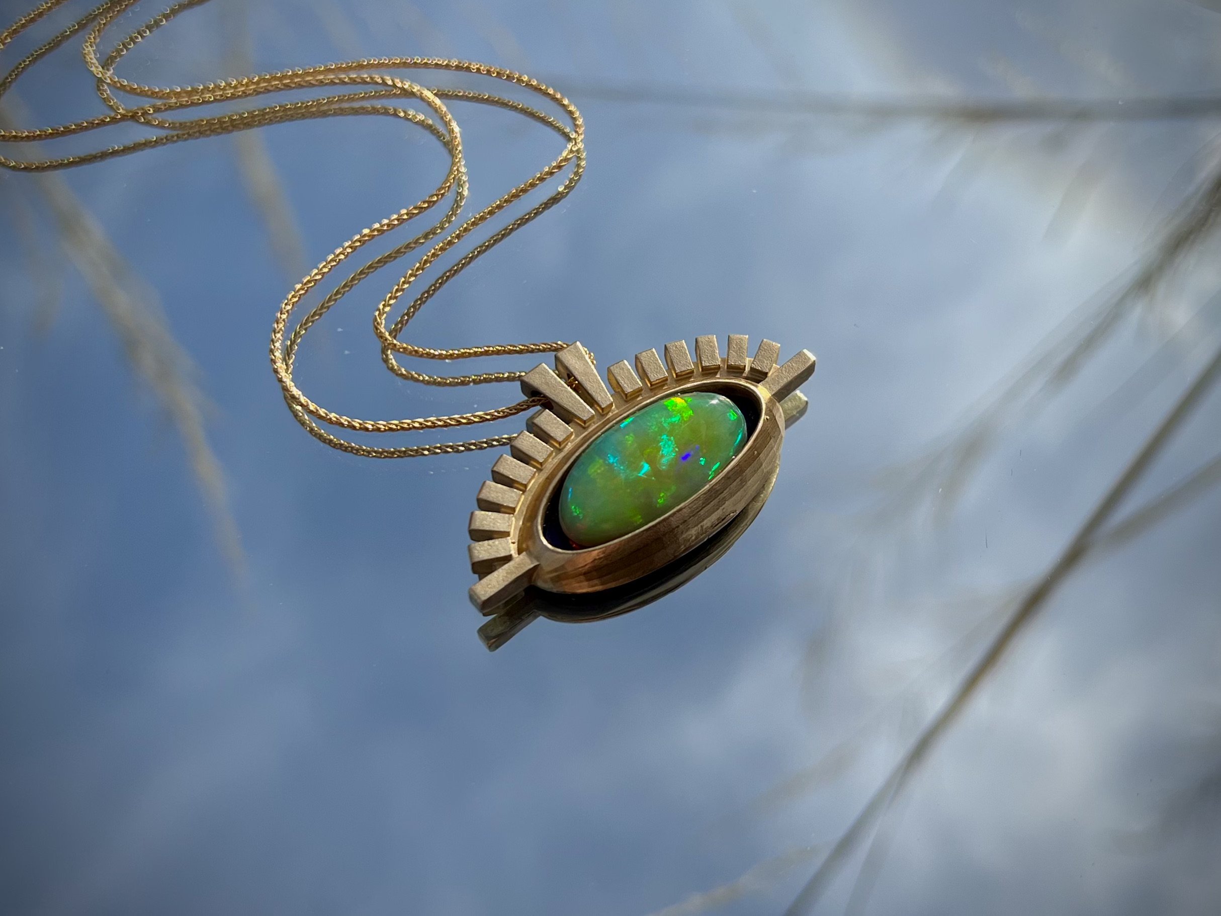 Bloomingdale's Ethiopian Opal, Emerald & Diamond Pendant Necklace in 14K  Yellow Gold, 18