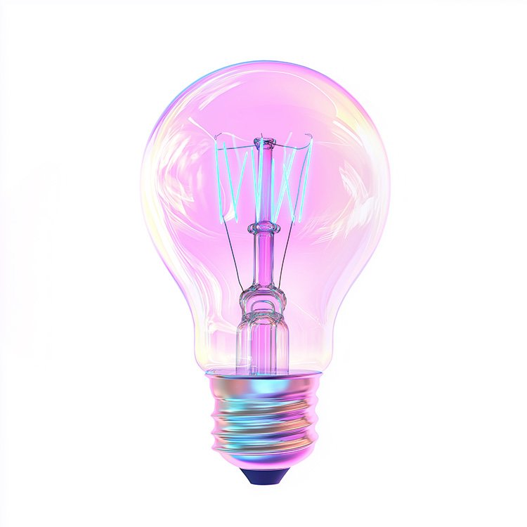 A pink Edison lightbulb