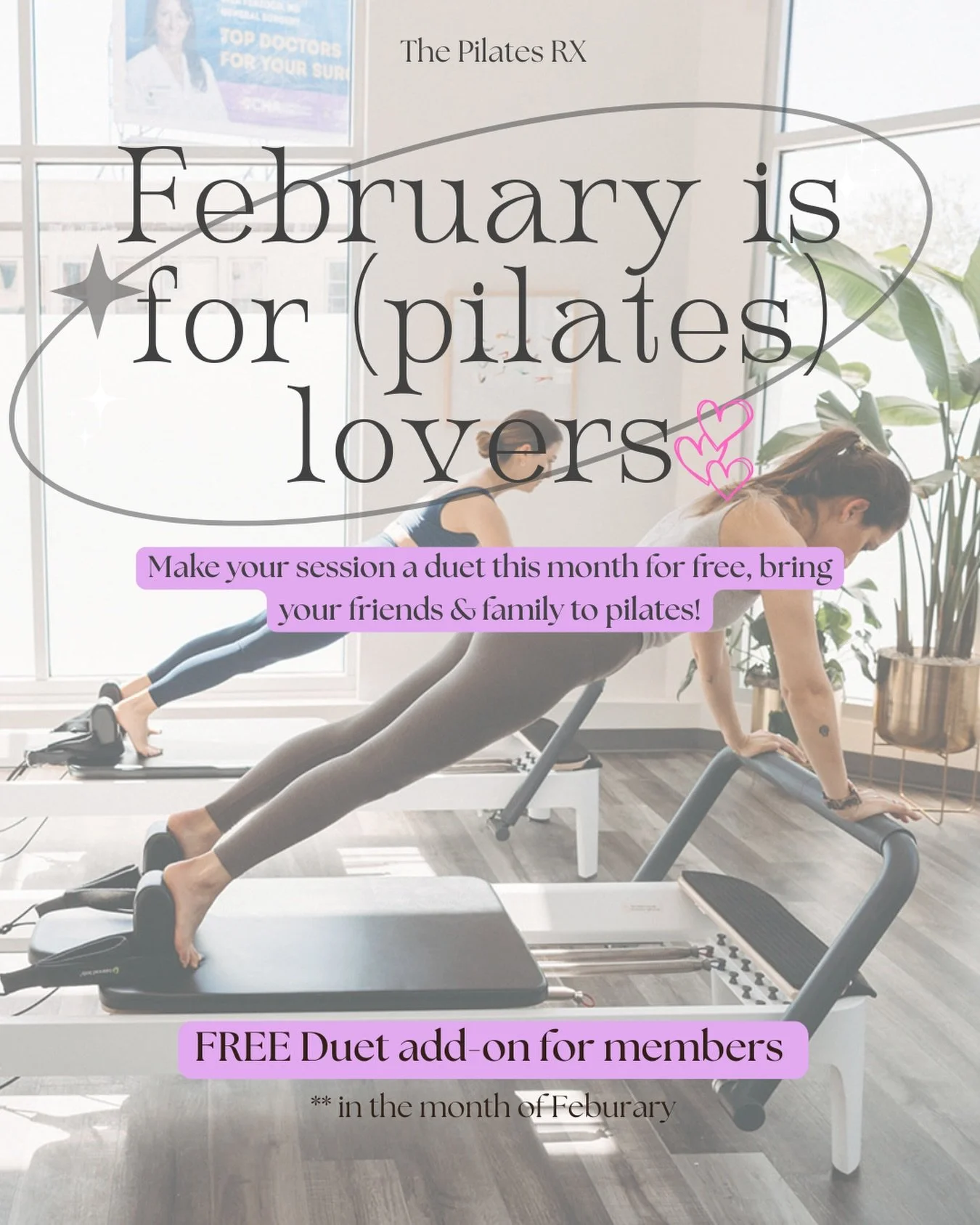 Members, this one is for you ❤️ February is all about doing things better together!

For the month of February we&rsquo;re turning your private session into a duet 👯&zwj;♀️ - on us! As a member you can bring a friend to join your session at no addit