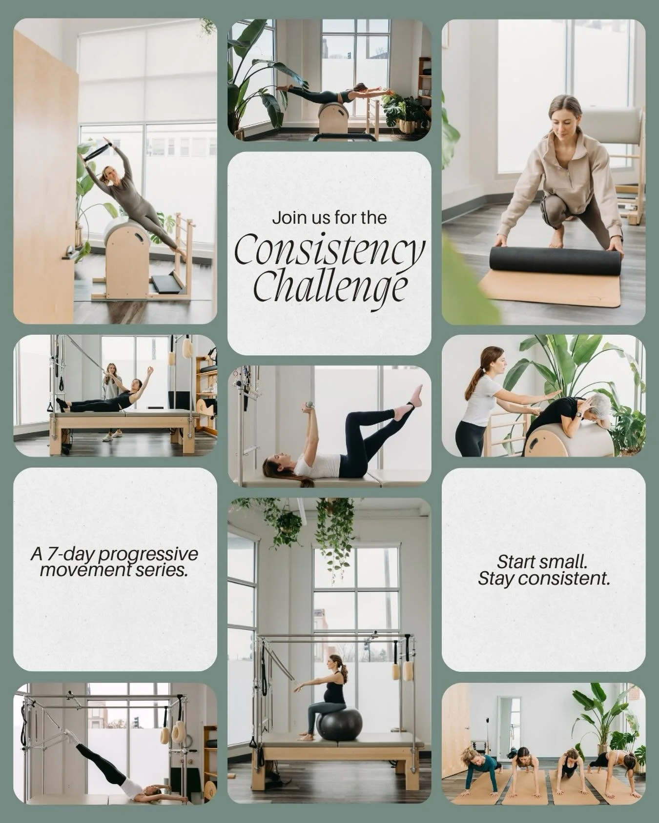 Our 7-Day Consistency Challenge is designed to help you create a steady movement practice that actually lasts. You&rsquo;ll start with just 20 minutes and gradually build to a full 50-minute class by the end of the week. Inside our on-demand library,
