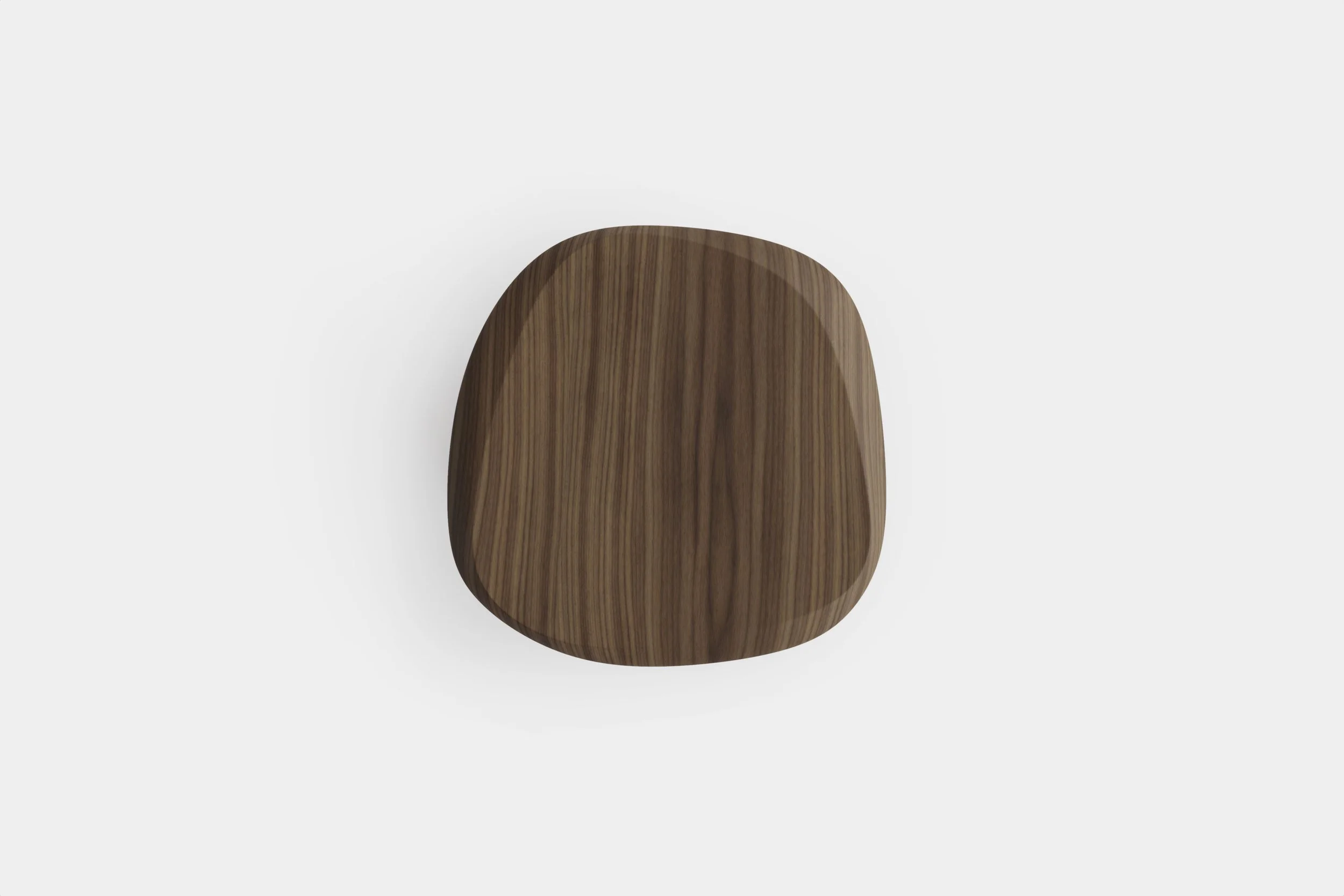 Walnut round side table designed by Joel Escalona