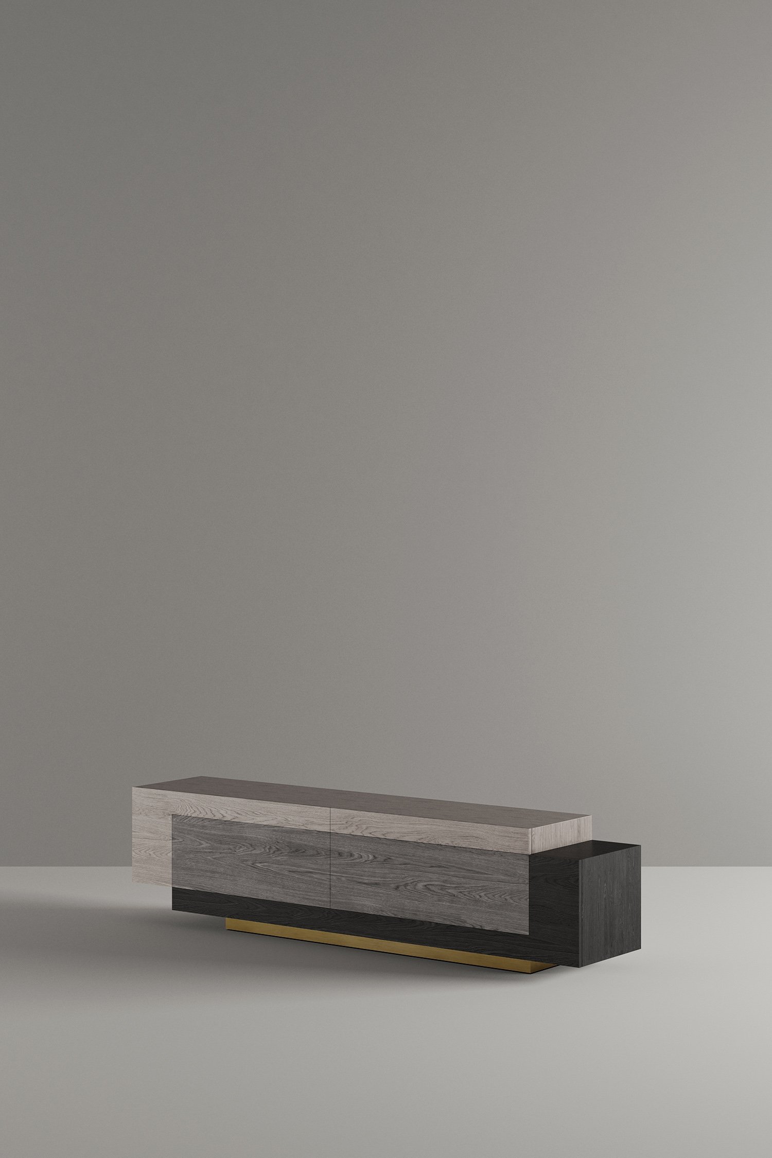 Booleanos TV Stand in gray wood by Joel Escalona.jpg