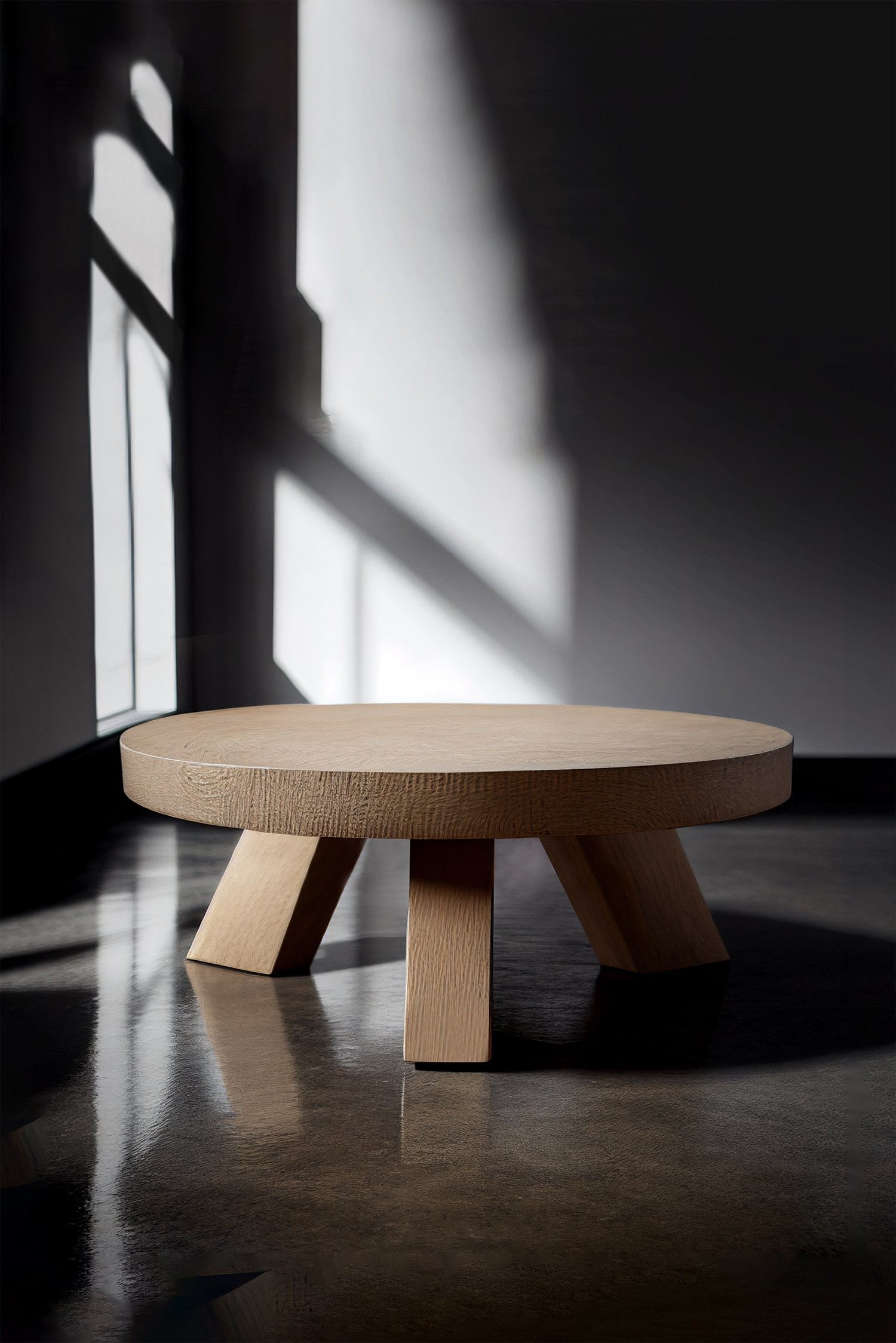 Hand-crafted Solid Thick Oak Round Coffee Table by NONO 5.jpg