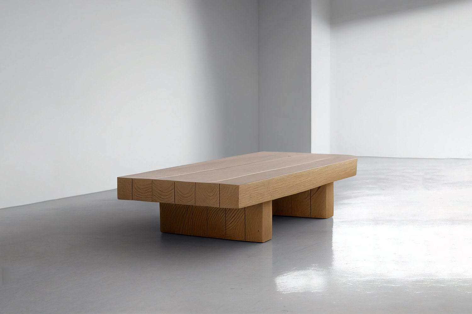 Hand-crafted Solid Thick Oak Rectangular Coffee Table : Bench By NONO 3.jpg