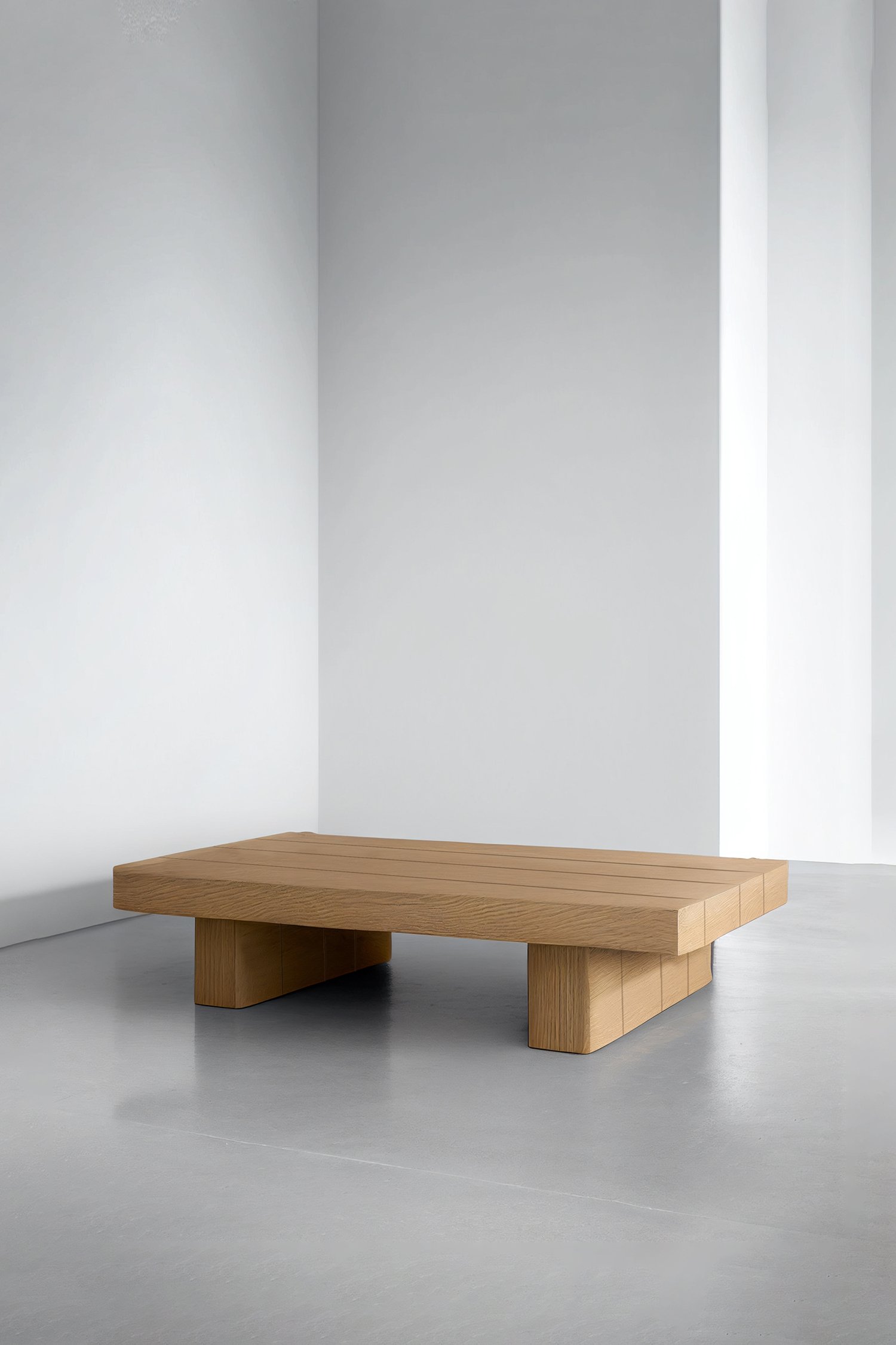 Hand-crafted Solid Thick Oak Rectangular Coffee Table : Bench By NONO 2.jpg
