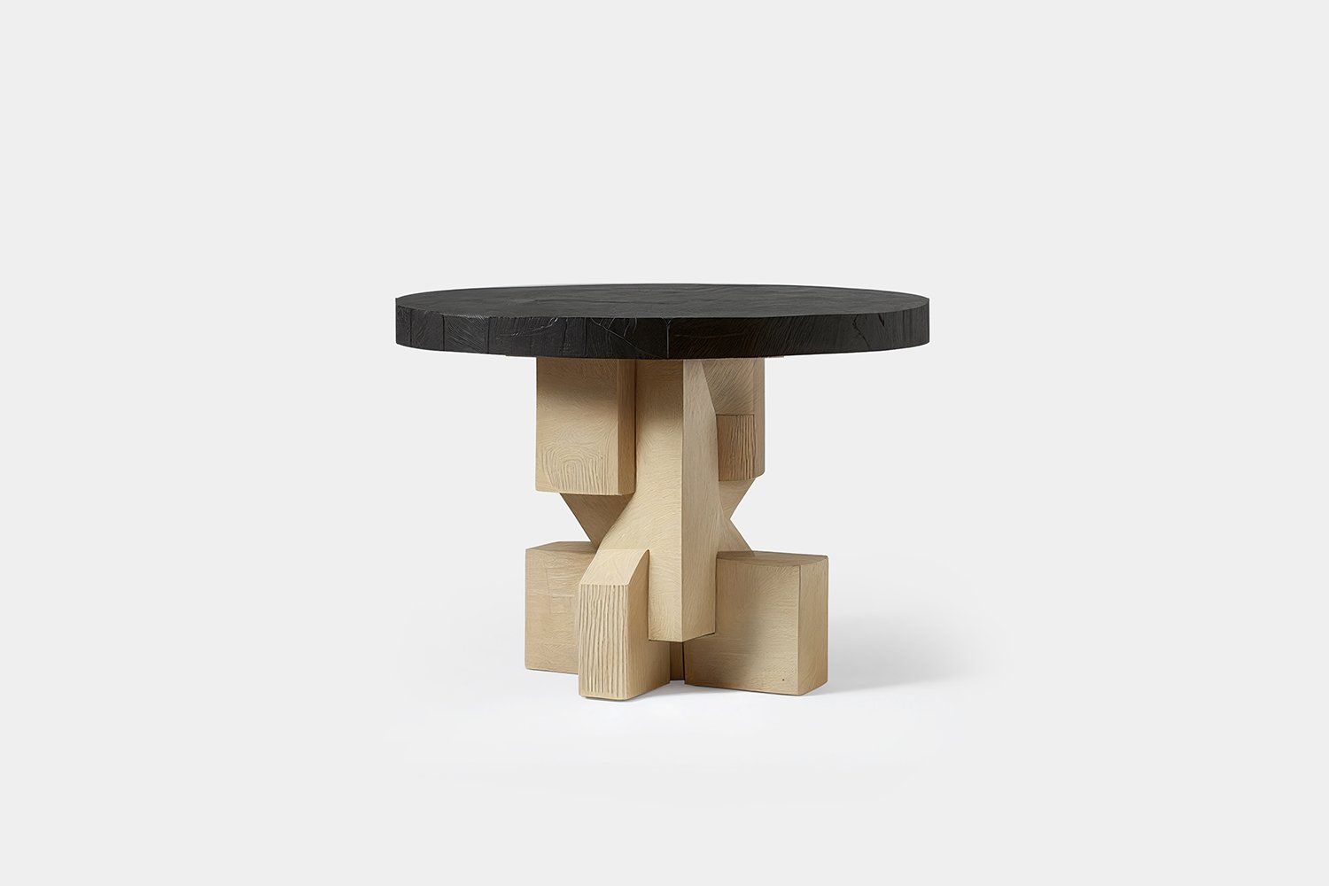 Hand-crafted Solid Thick Maple Faceted Side Table By NONO 1.jpg