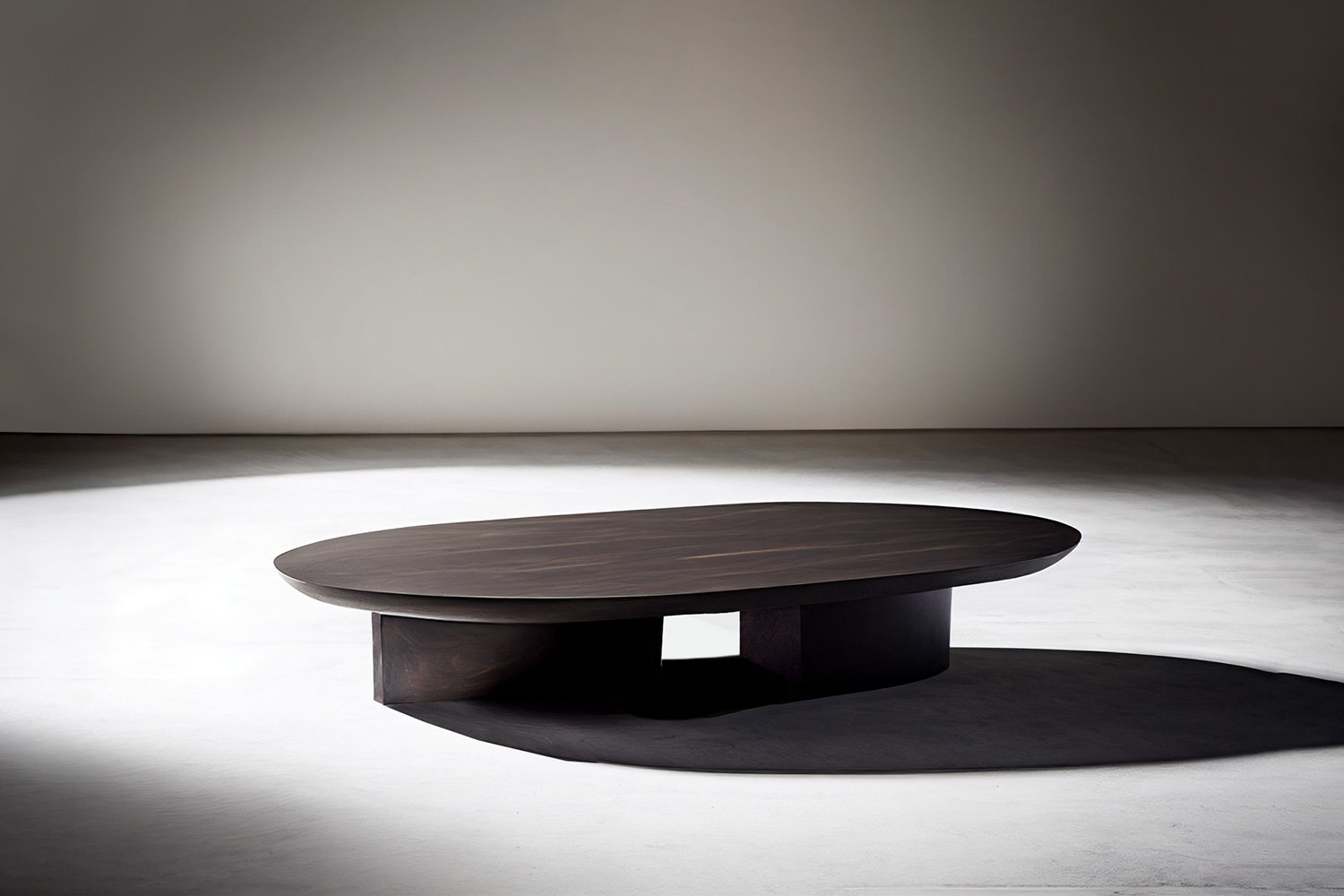 Hand-Crafted Solid Dark Wood Oval Coffee Table — 3.jpg