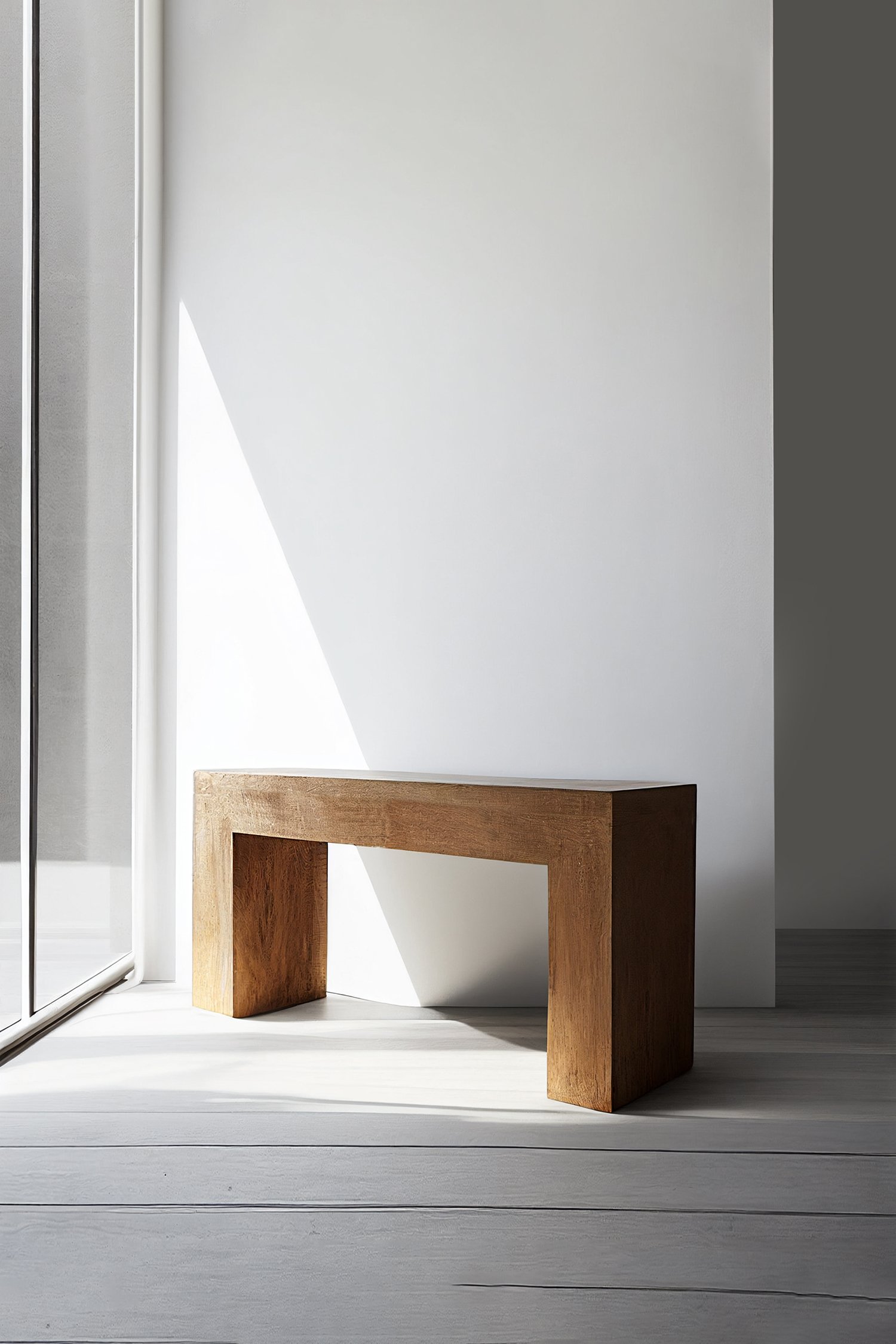 Brutalist Console Table, Minimal Old Wood Side Table, Narrow Console Elefante by NONO — 3.jpg