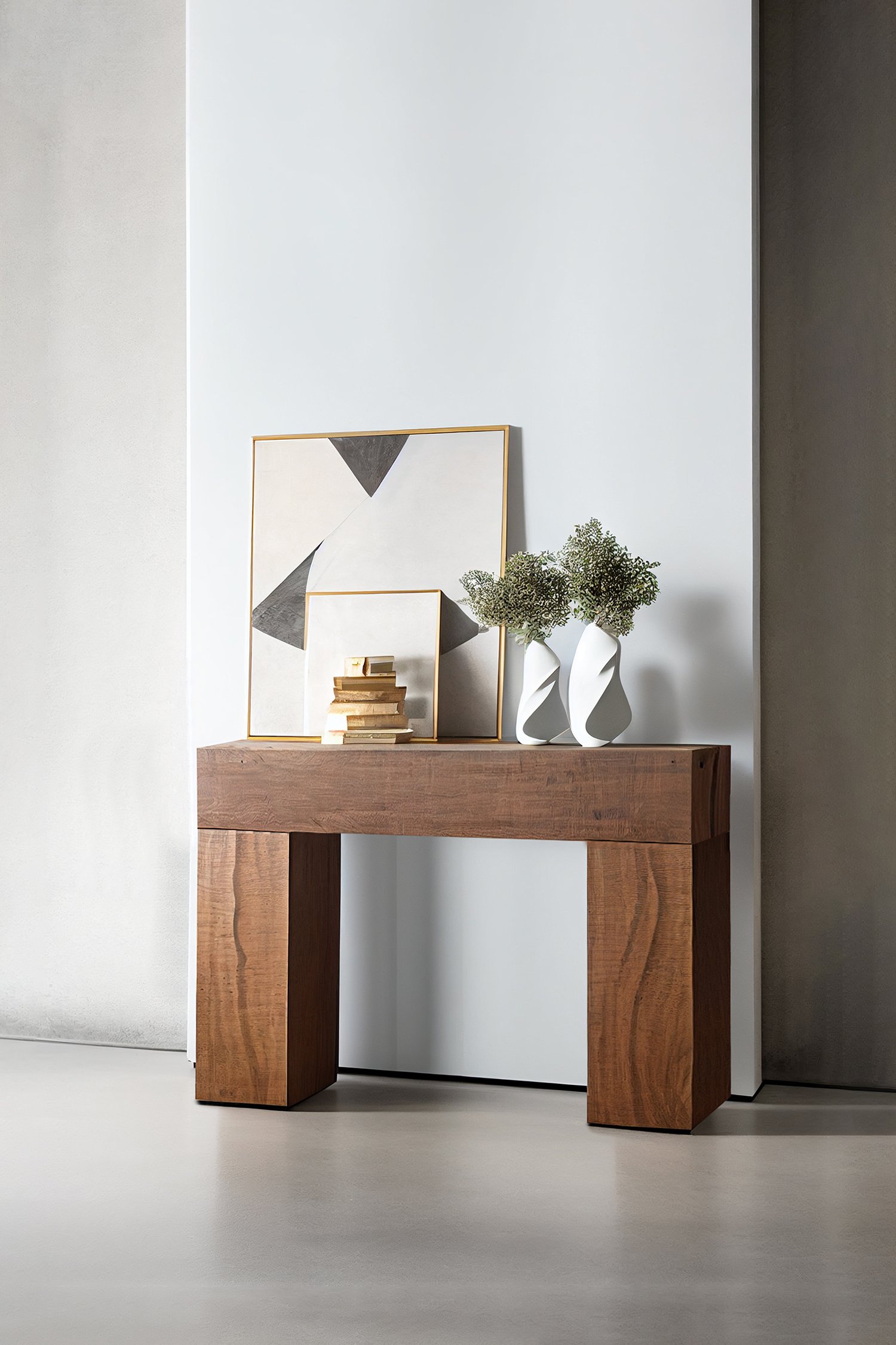 Brutalist Console Table, Minimal Old Wood Side Table, Narrow Console Elefante by NONO — 4.jpg