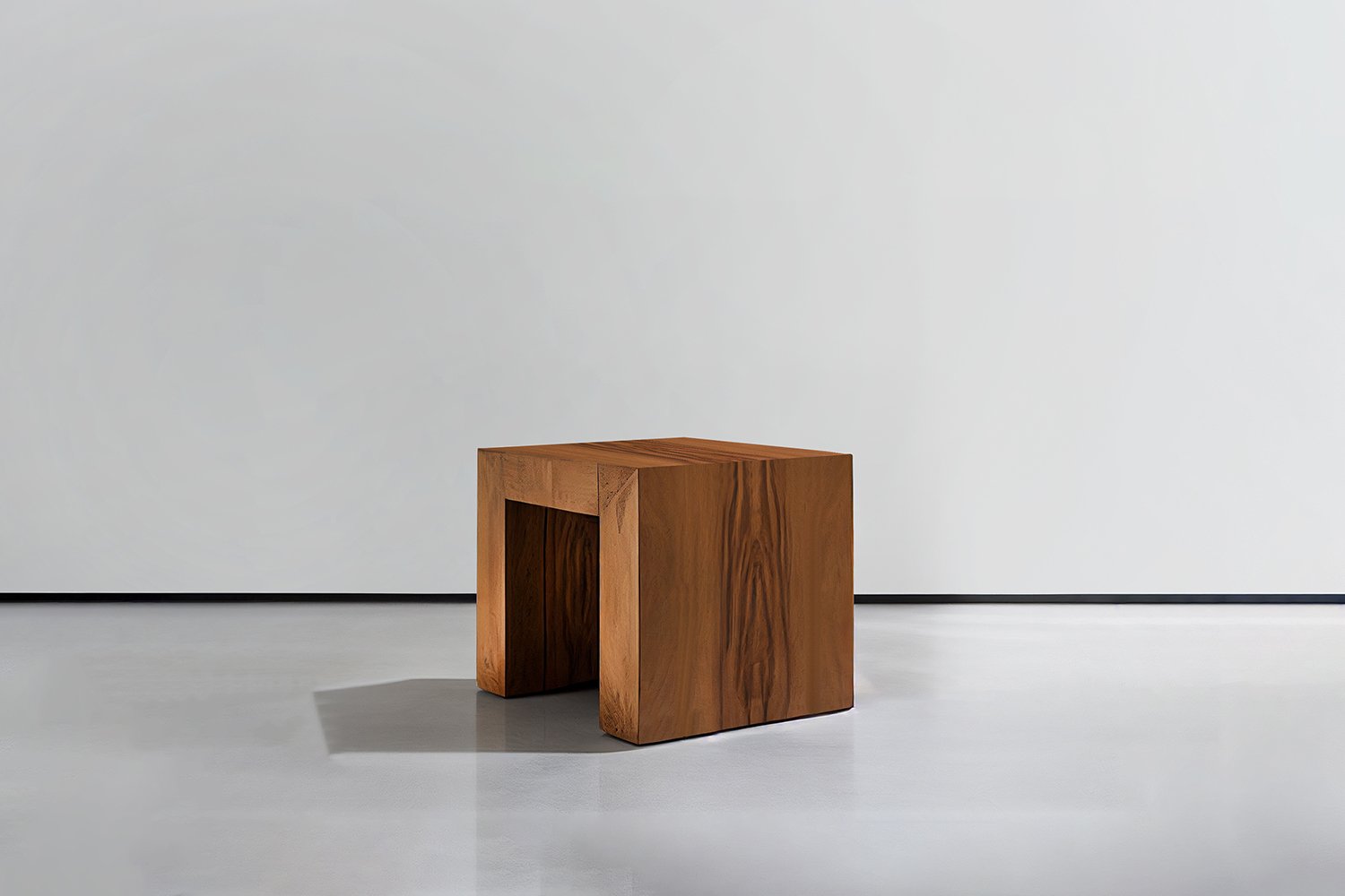 Brutalist Side Table or Night Stand in Old Wood Finish, Auxiliary Table Elefante by NONO — 2.jpg
