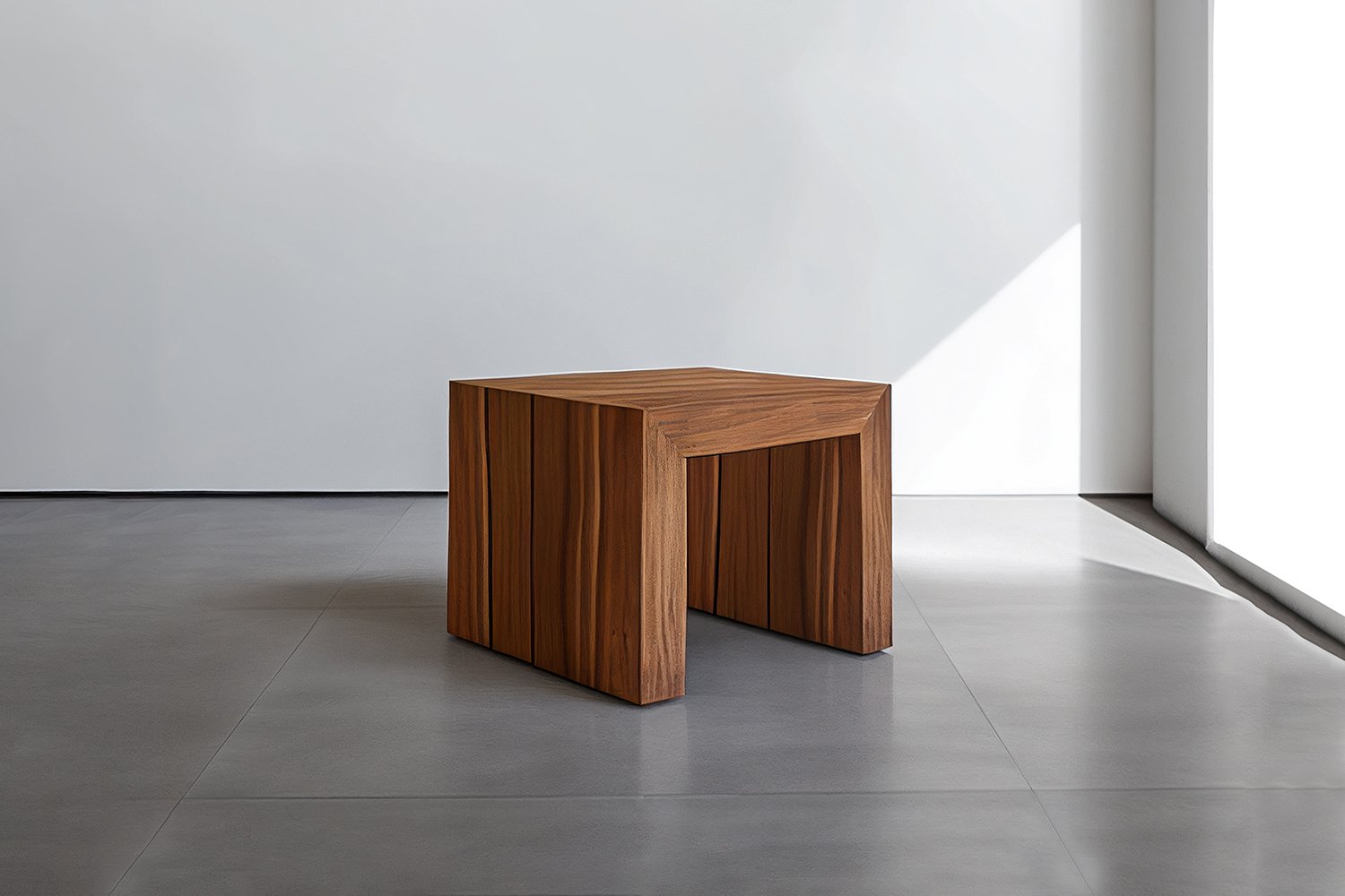 Brutalist Side Table or Night Stand in Old Wood Finish, Auxiliary Table Elefante by NONO — 3.jpg